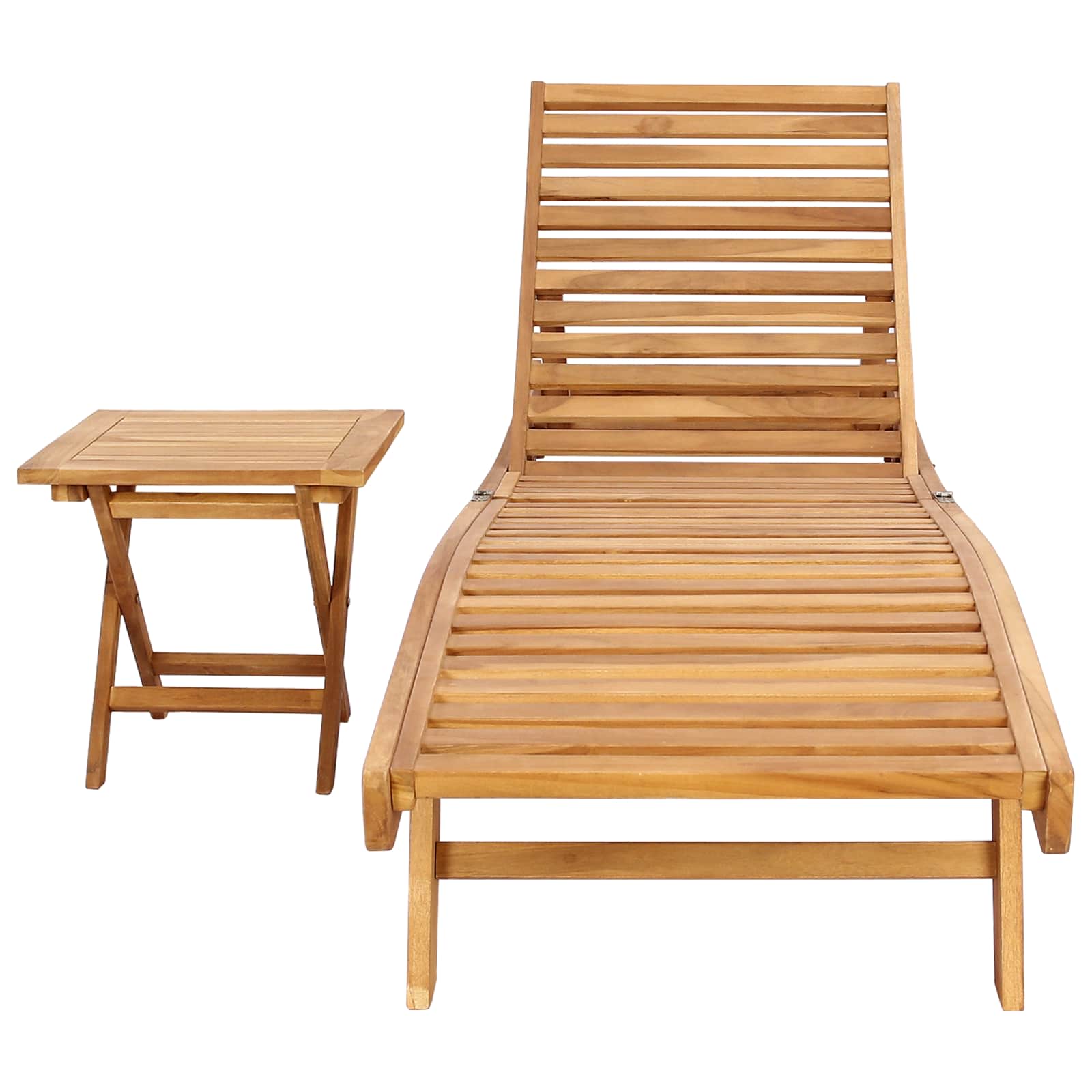Ležaljka 2 pcs Smeđa Čvrsto teak drvo