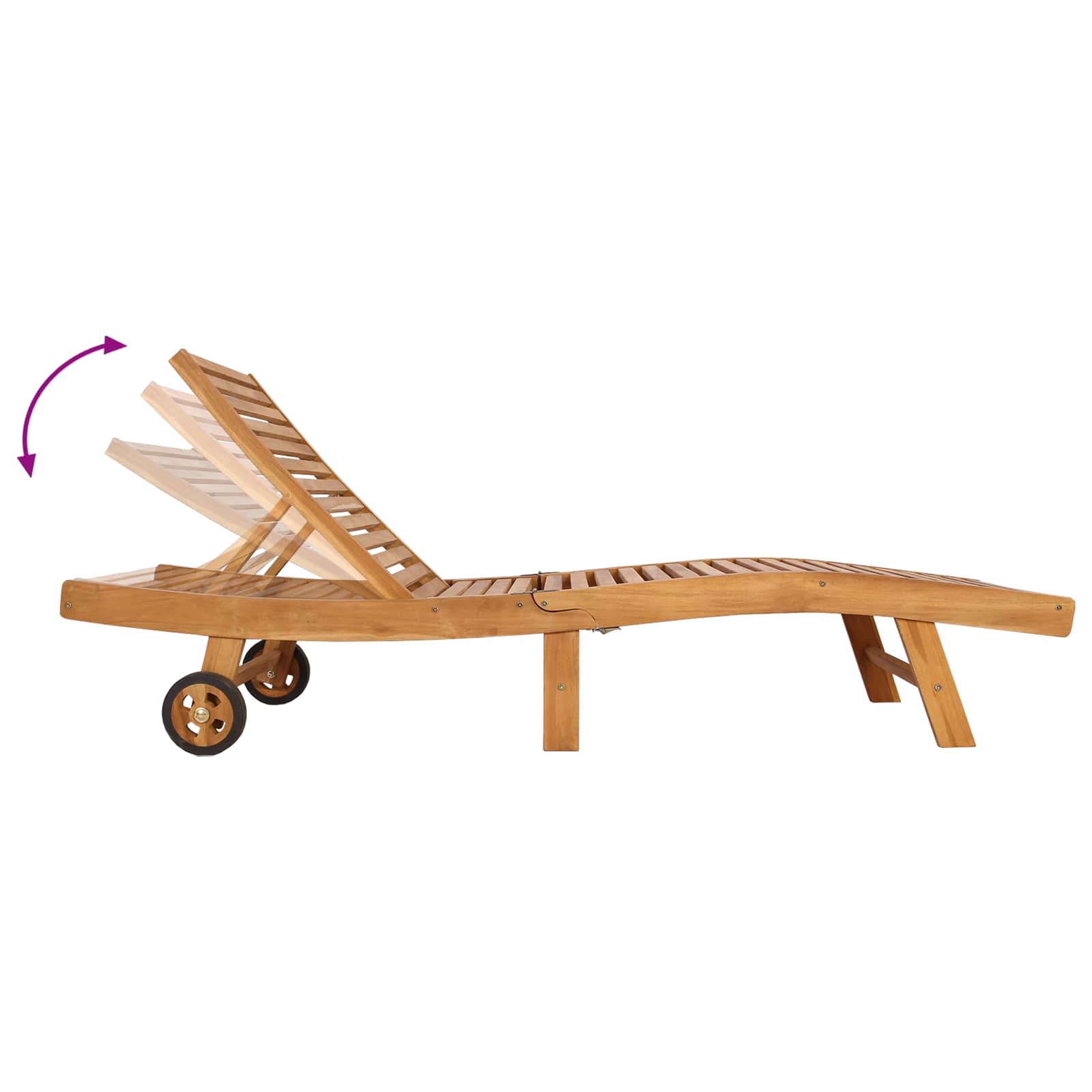 Ležaljka 2 pcs Smeđa Čvrsto teak drvo