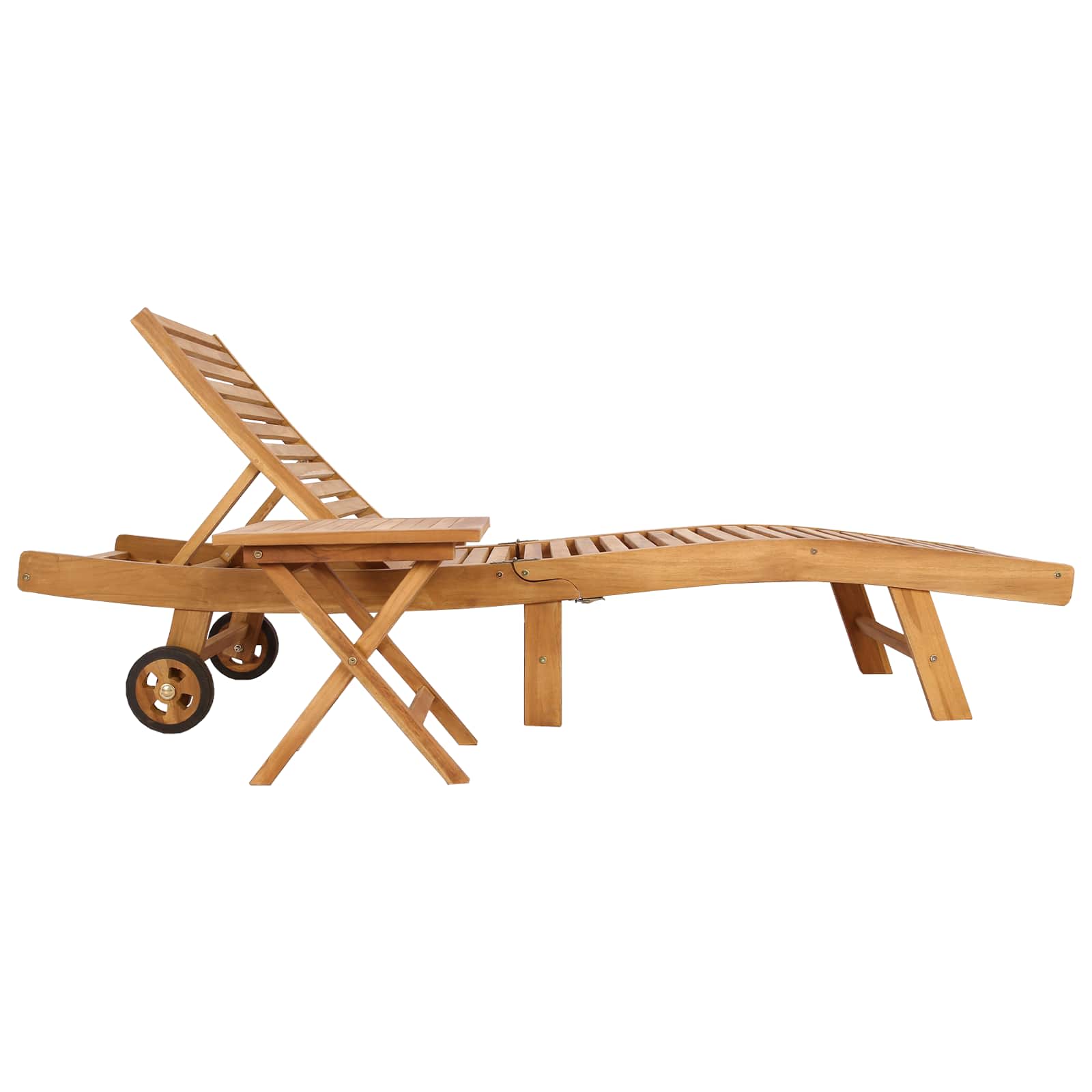 Ležaljka 2 pcs Smeđa Čvrsto teak drvo