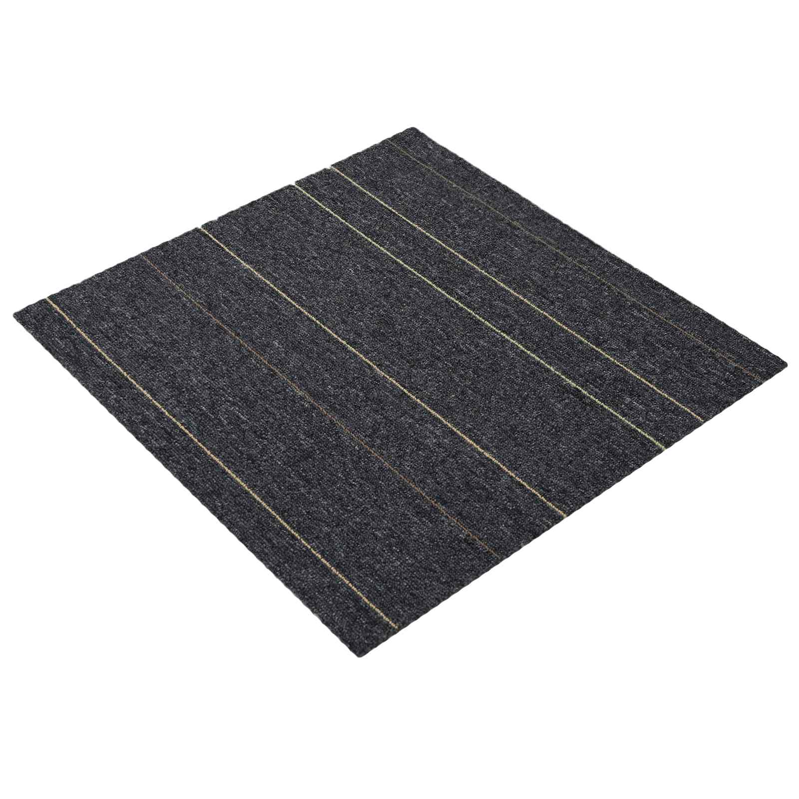 Tepih pločica Tamnosiva s prugama 50 x 50 cm 4 pcs PP i bitumen