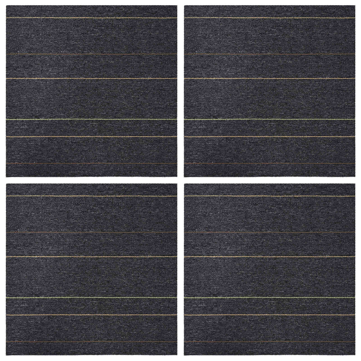 Tepih pločica Tamnosiva s prugama 50 x 50 cm 4 pcs PP i bitumen