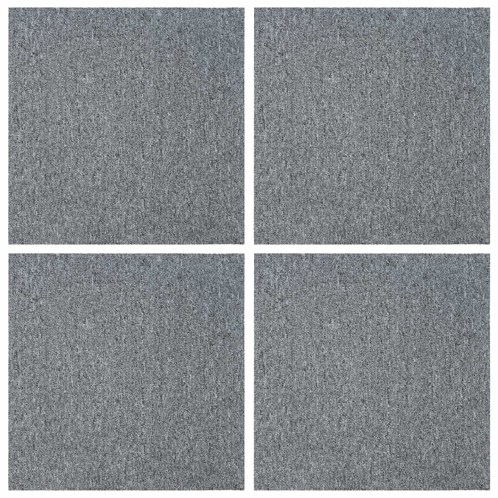 Tepih pločica Svjetlosiva 50 x 50 cm 4 pcs PP i bitumen
