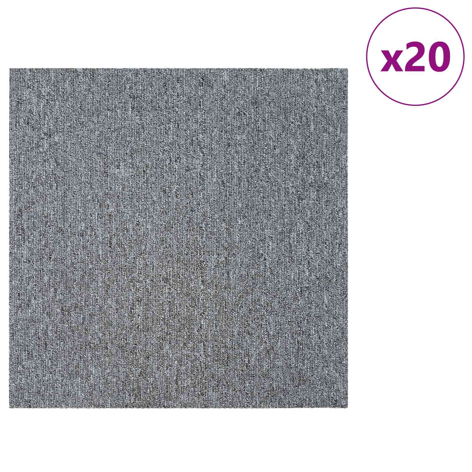 Tepih pločica Svjetlosiva 50 x 50 cm 20 pcs PP i bitumen