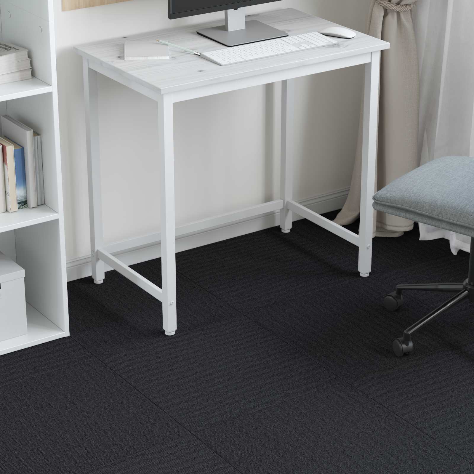 Tepih pločica Tamnosiva 50 x 50 cm 4 pcs PP i bitumen