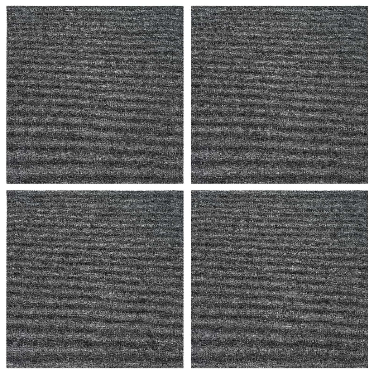 Tepih pločica Srednja Siva 50 x 50 cm 4 pcs PP i bitumen