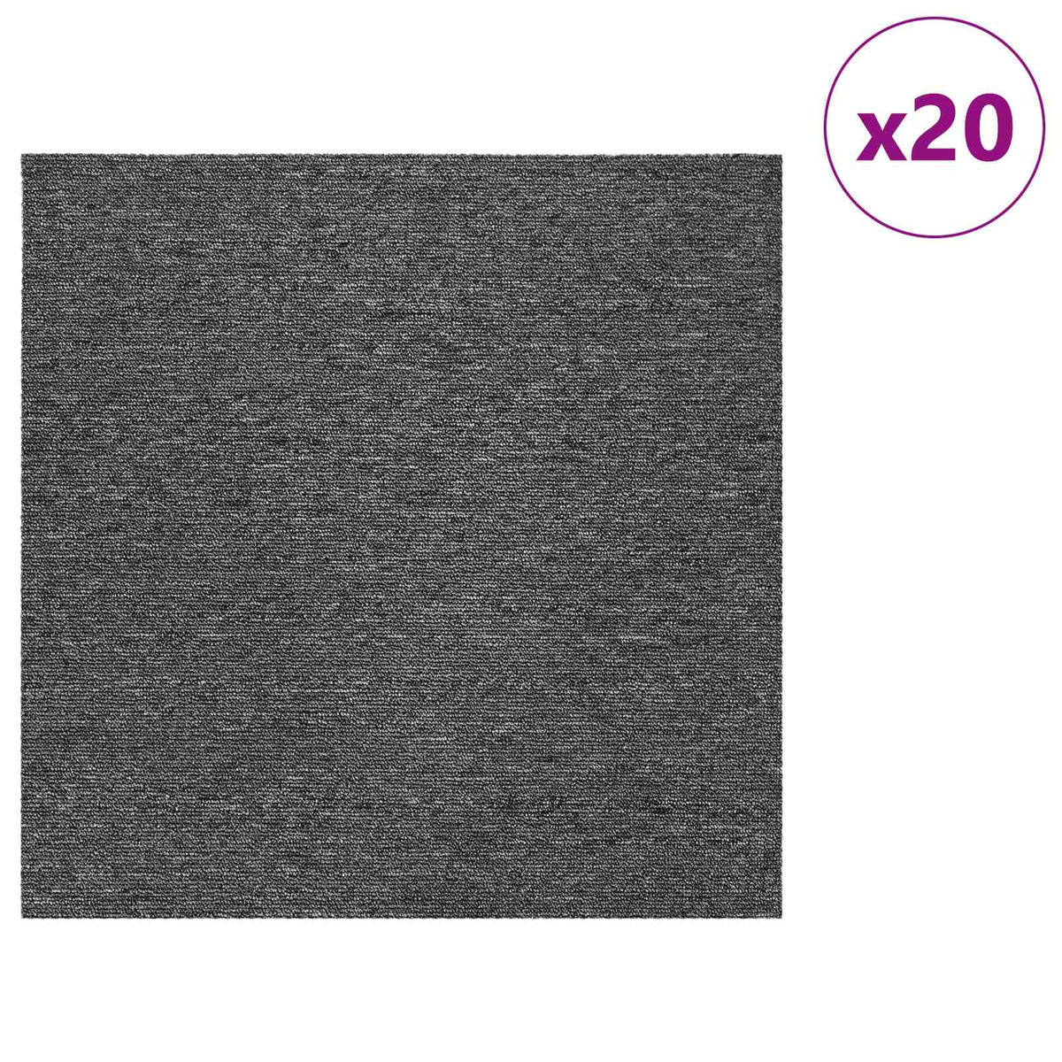 Tepih pločica Srednja Siva 50 x 50 cm 20 pcs PP i bitumen