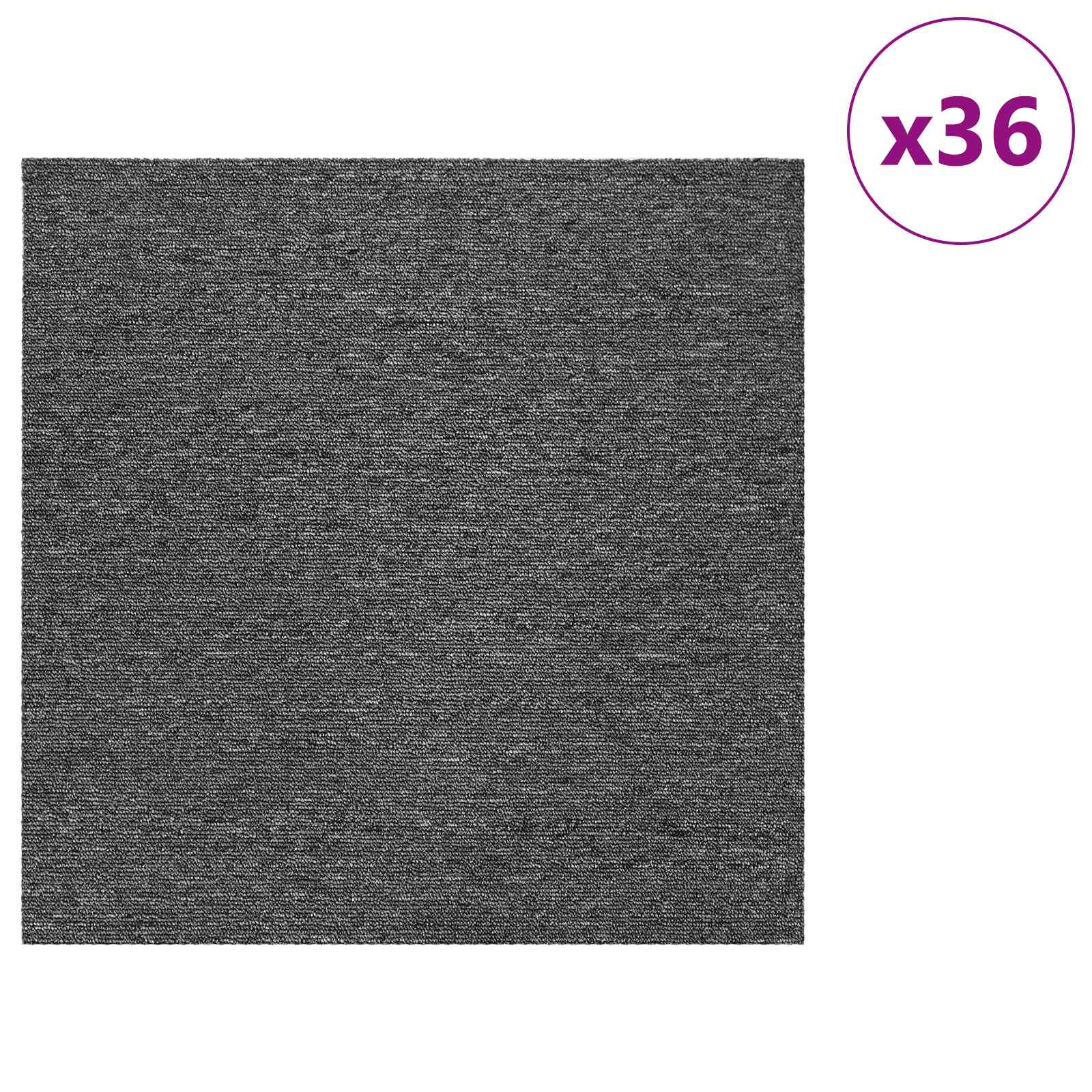 Tepih pločica Srednja Siva 50 x 50 cm 36 pcs PP i bitumen