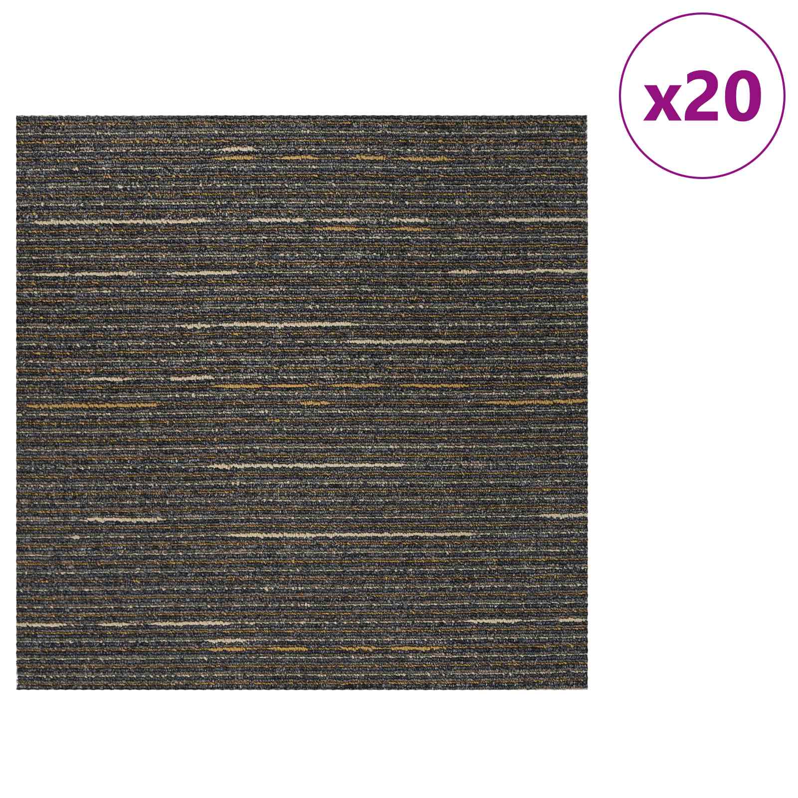 Tepih pločica Prugasta svijetlosmeđa 50 x 50 cm 20 pcs