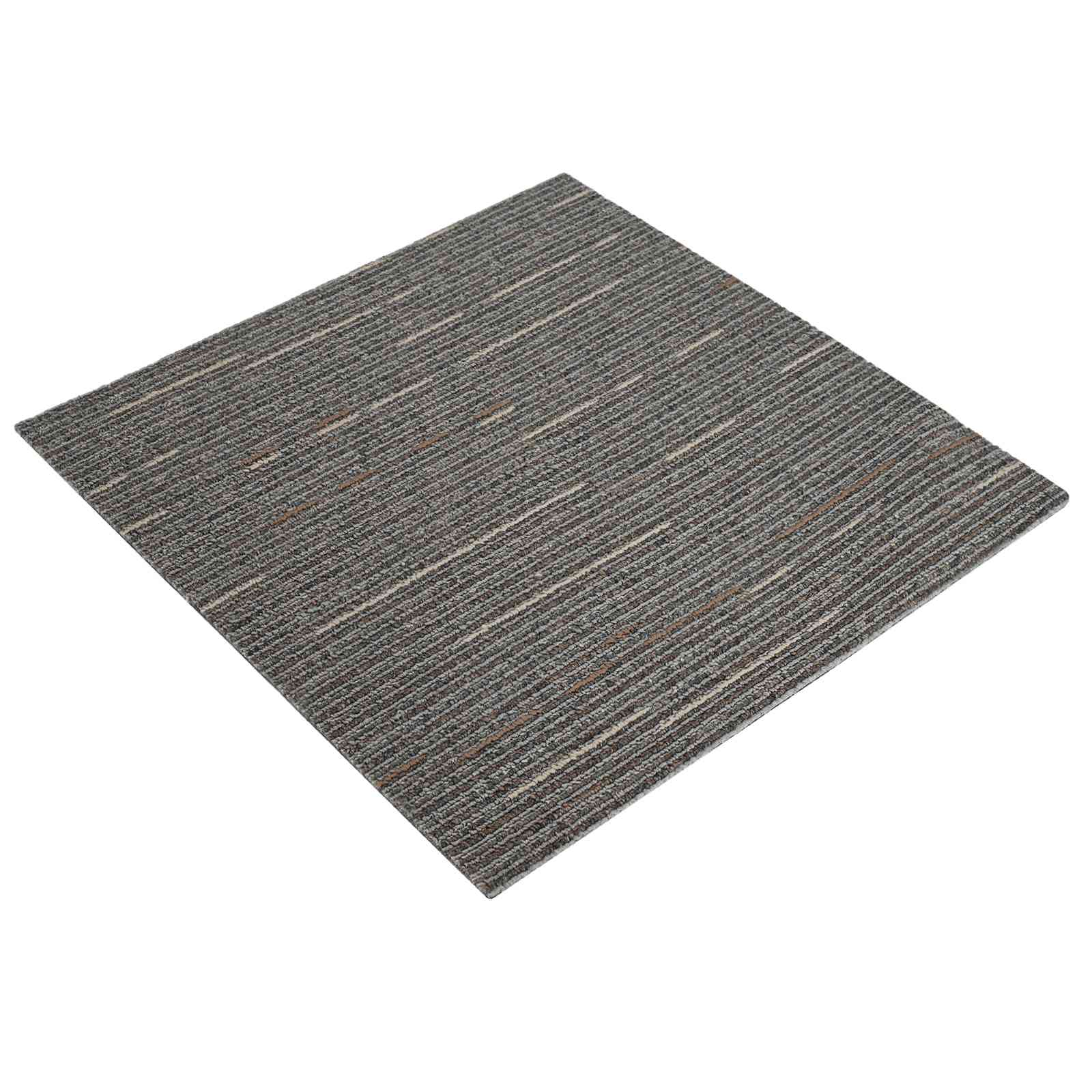 Tepih pločica Prugasta tamnosmeđa 50 x 50 cm 36 pcs
