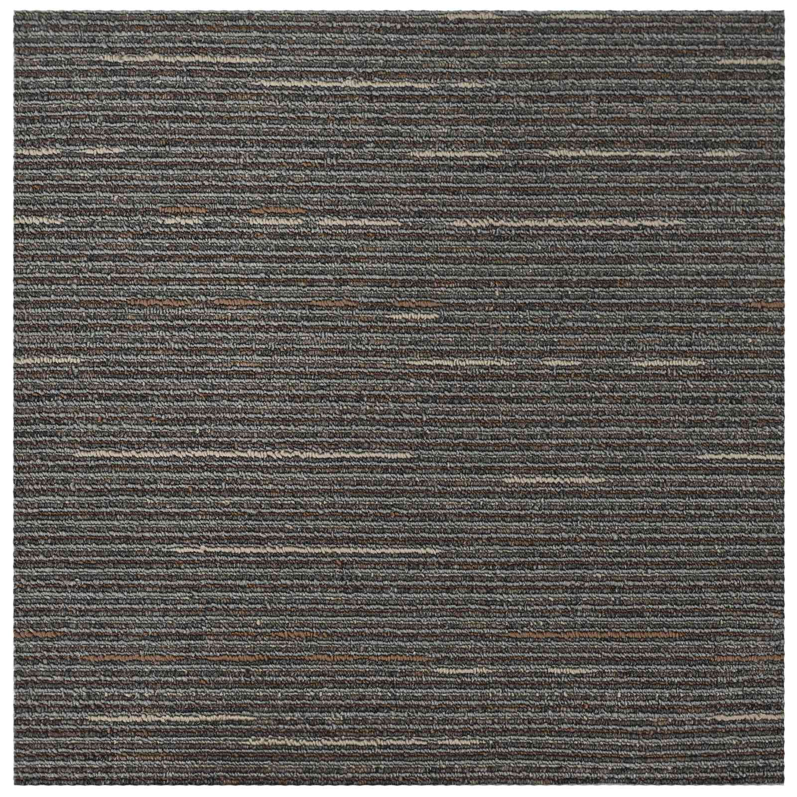 Tepih pločica Prugasta tamnosmeđa 50 x 50 cm 36 pcs