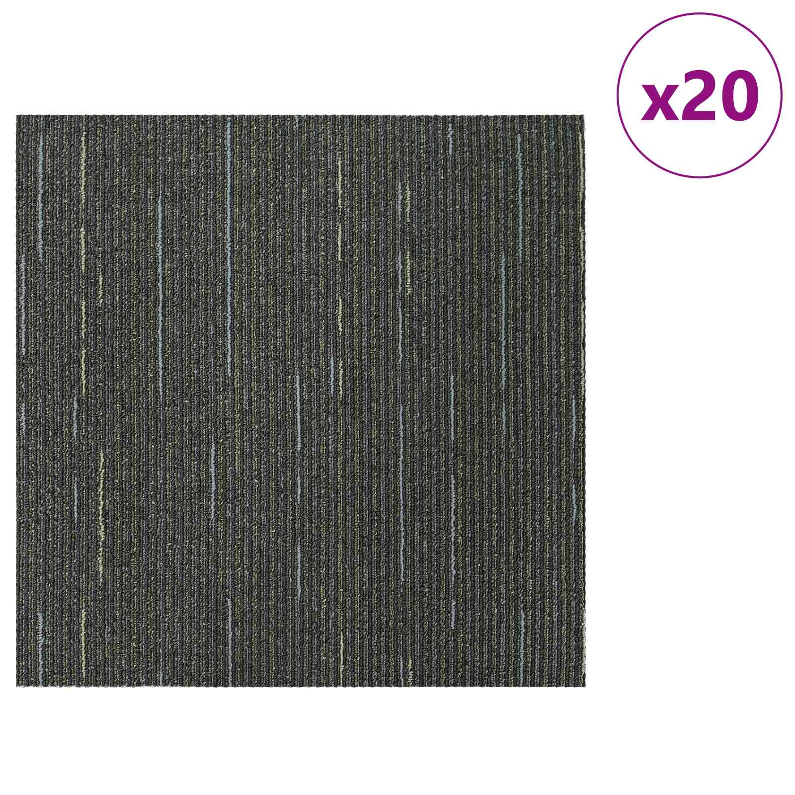 Tepih pločica Prugasta svijetlo zelena 50 x 50 cm 20 pcs