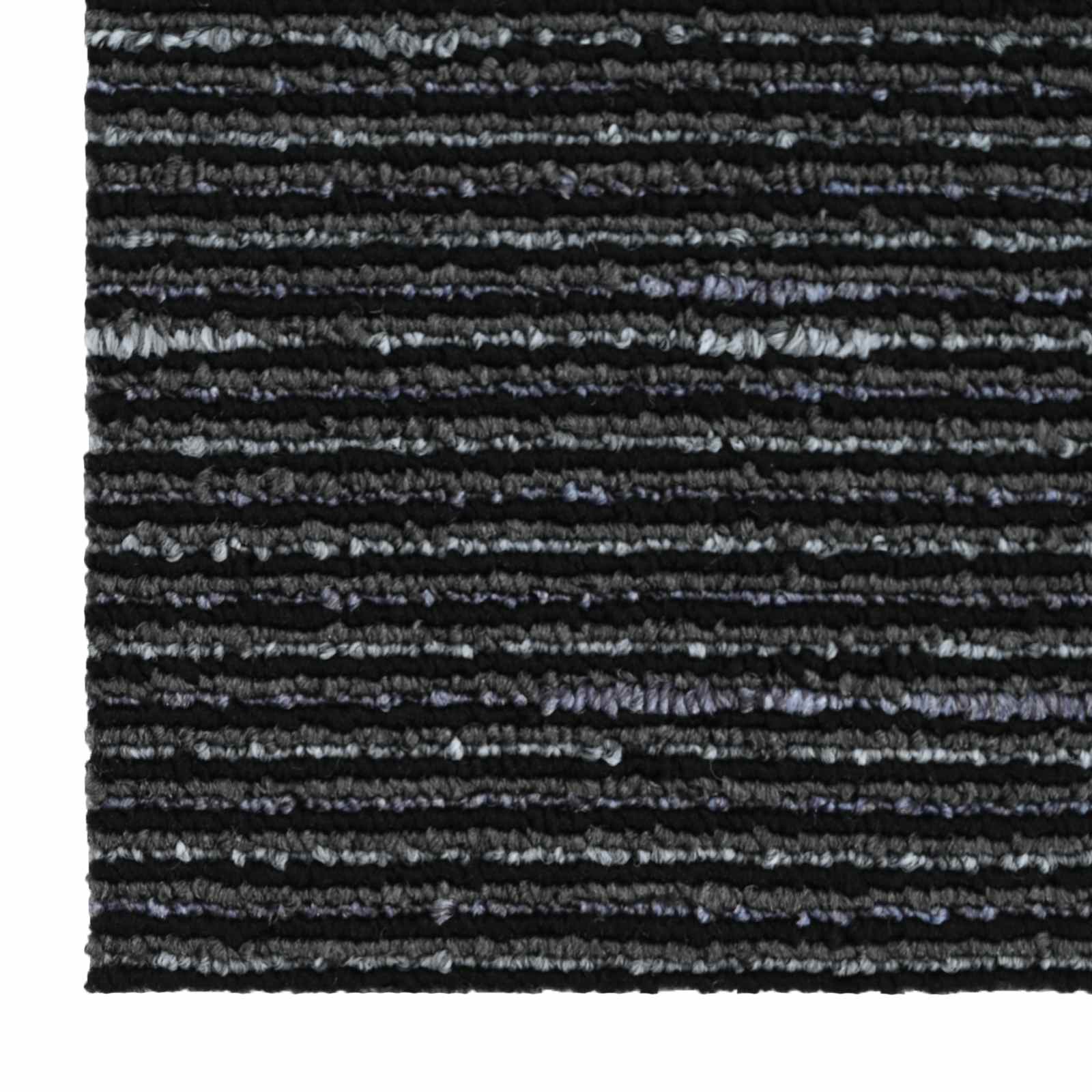 Tepih pločica Prugasta Crna 50 x 50 cm 36 pcs PP i bitumen