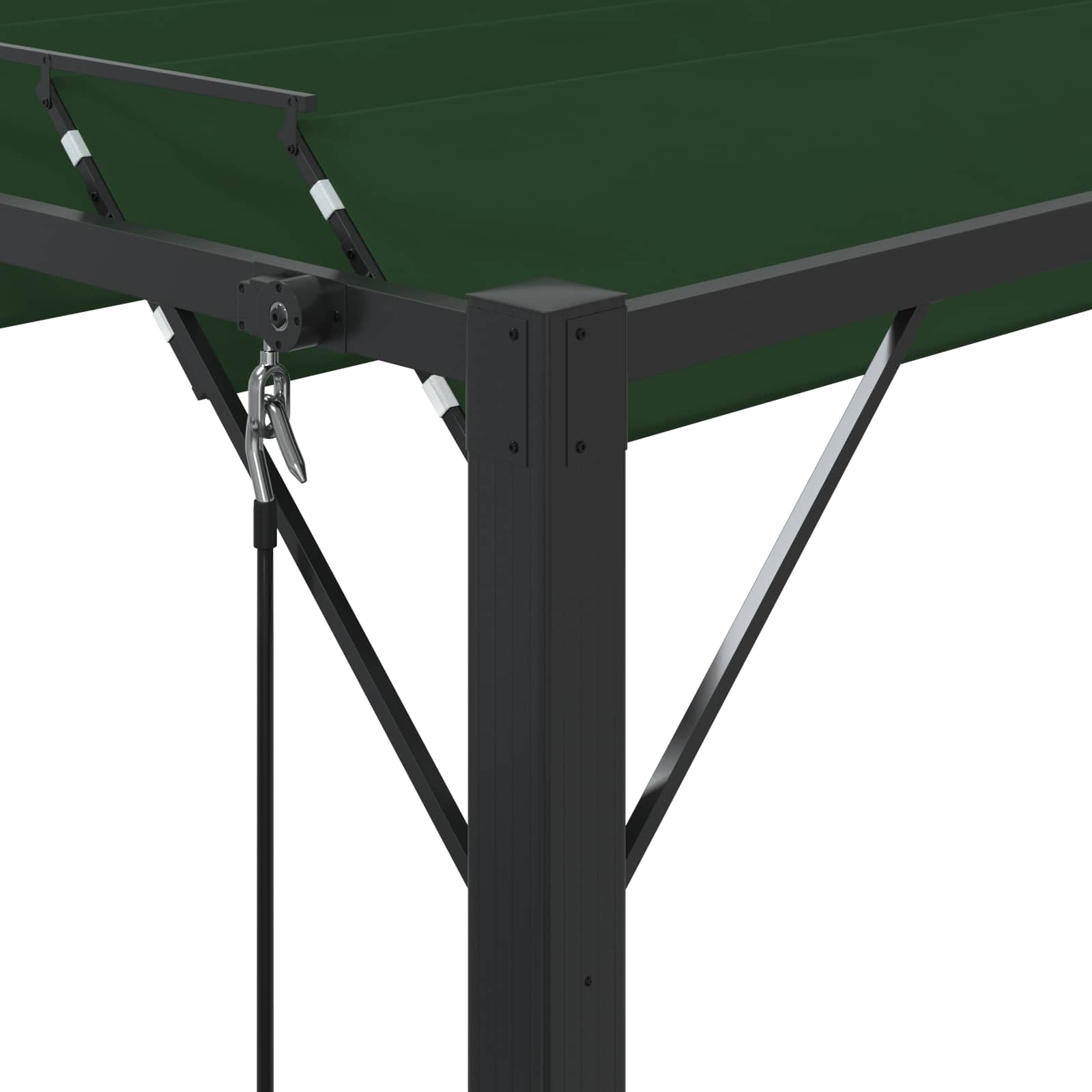 Gazebo s krovom s roletnom Zelena 3 x 3 x 2,14 m