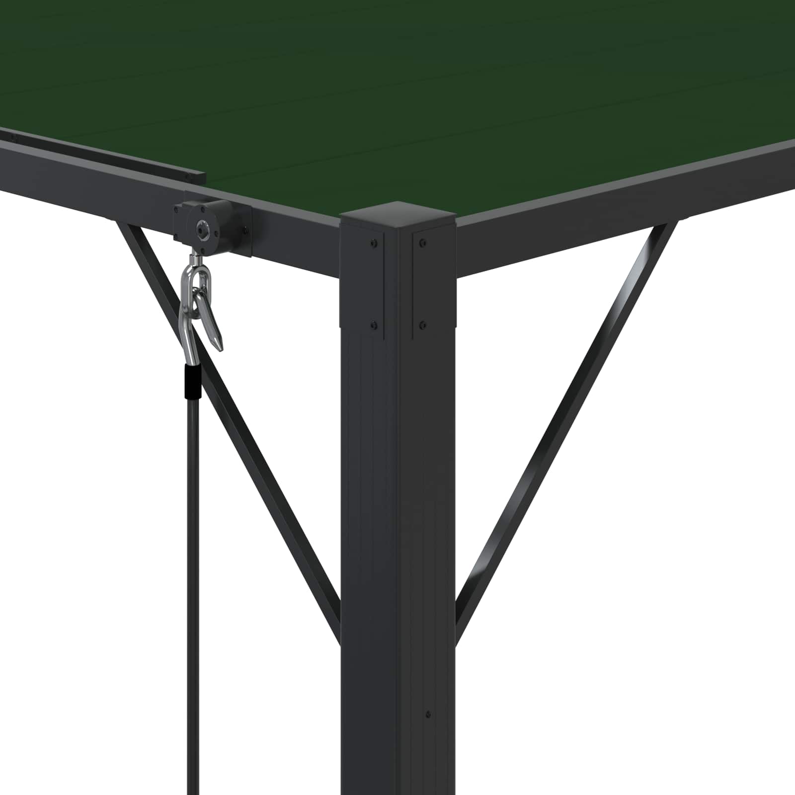 Gazebo s krovom s roletnom Zelena 3 x 3 x 2,14 m