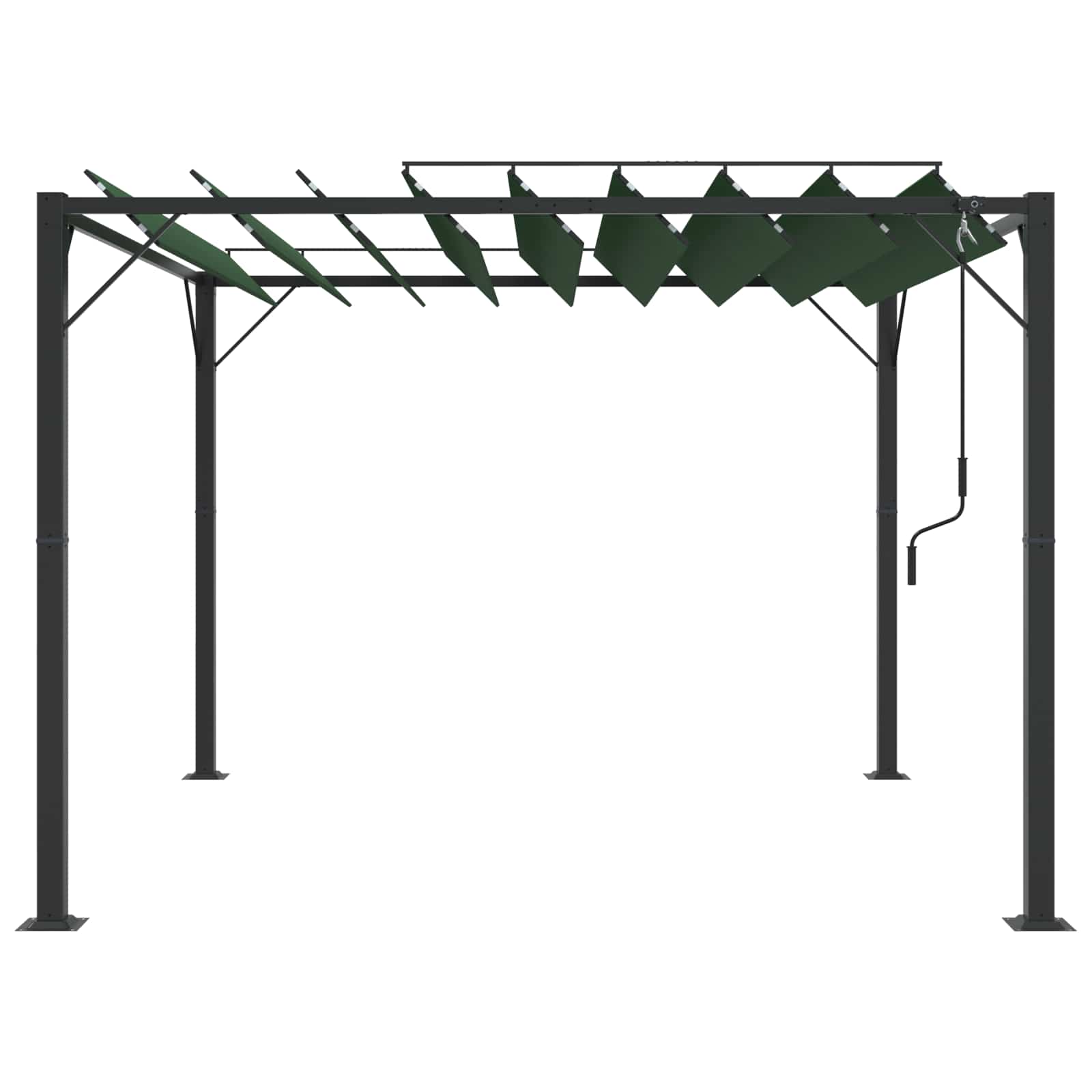 Gazebo s krovom s roletnom Zelena 3 x 3 x 2,14 m