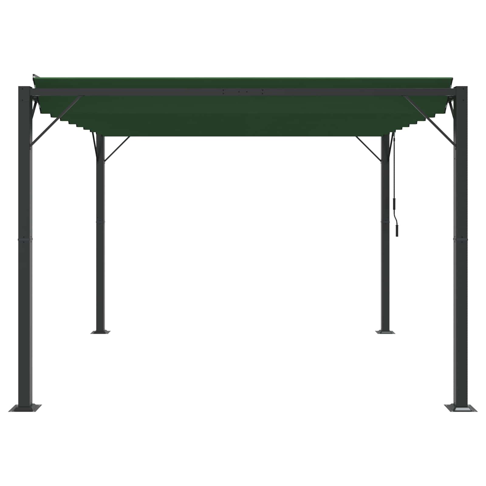 Gazebo s krovom s roletnom Zelena 3 x 3 x 2,14 m
