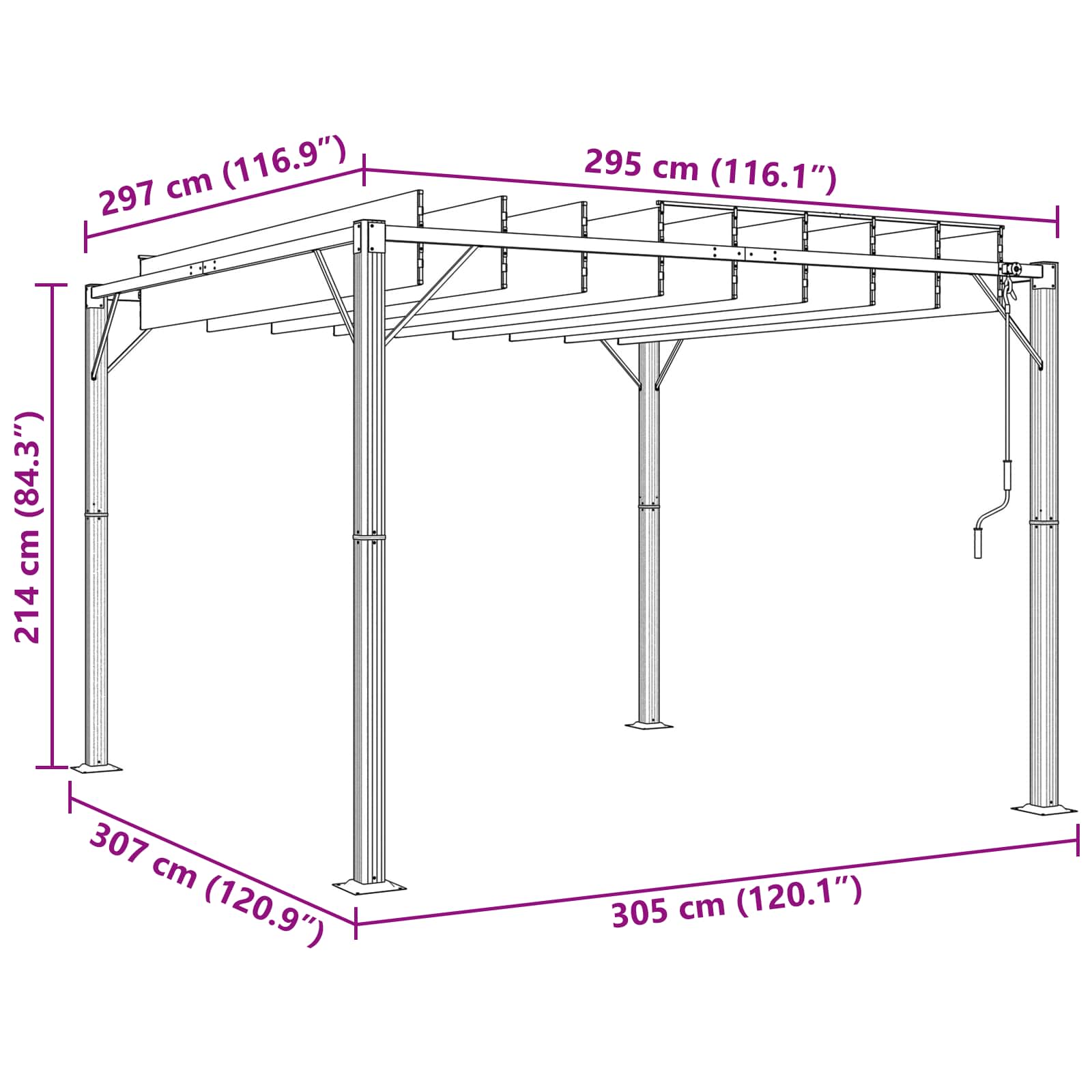 Gazebo s krovom s roletnom Zelena 3 x 3 x 2,14 m