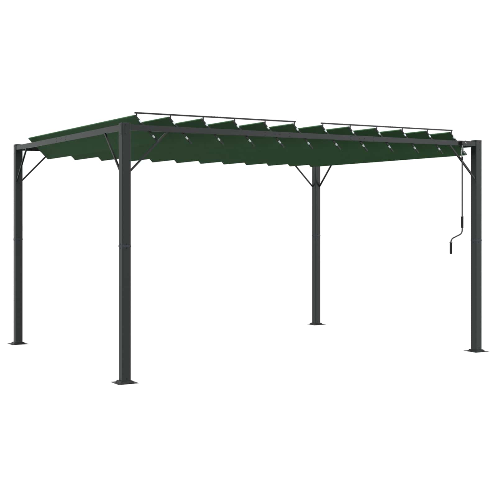 Gazebo s krovom s roletnom Zelena 3 x 4 x 2,14 m