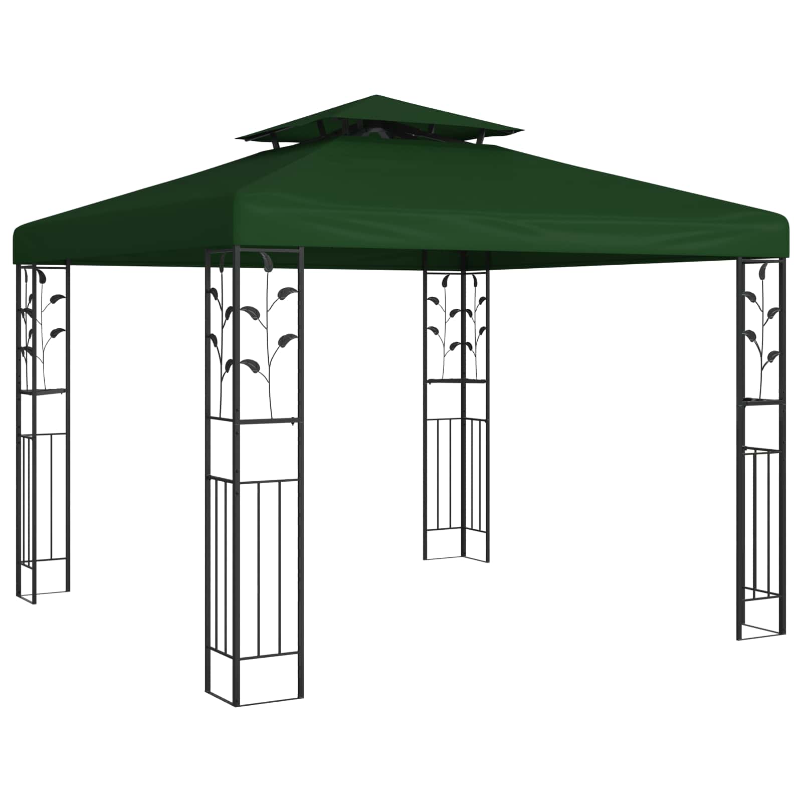 Gazebo 3 x 3 x 2,68 m Zelena Poliester i čelik