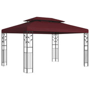 Gazebo 3,97 x 2,96 x 2,68 m Vinska crvena Poliester i čelik