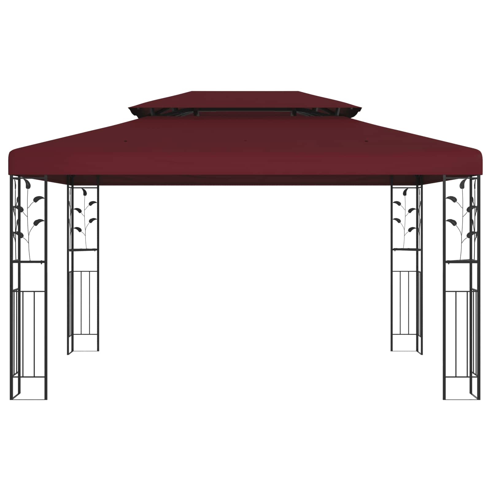 Gazebo 3,97 x 2,96 x 2,68 m Vinska crvena Poliester i čelik