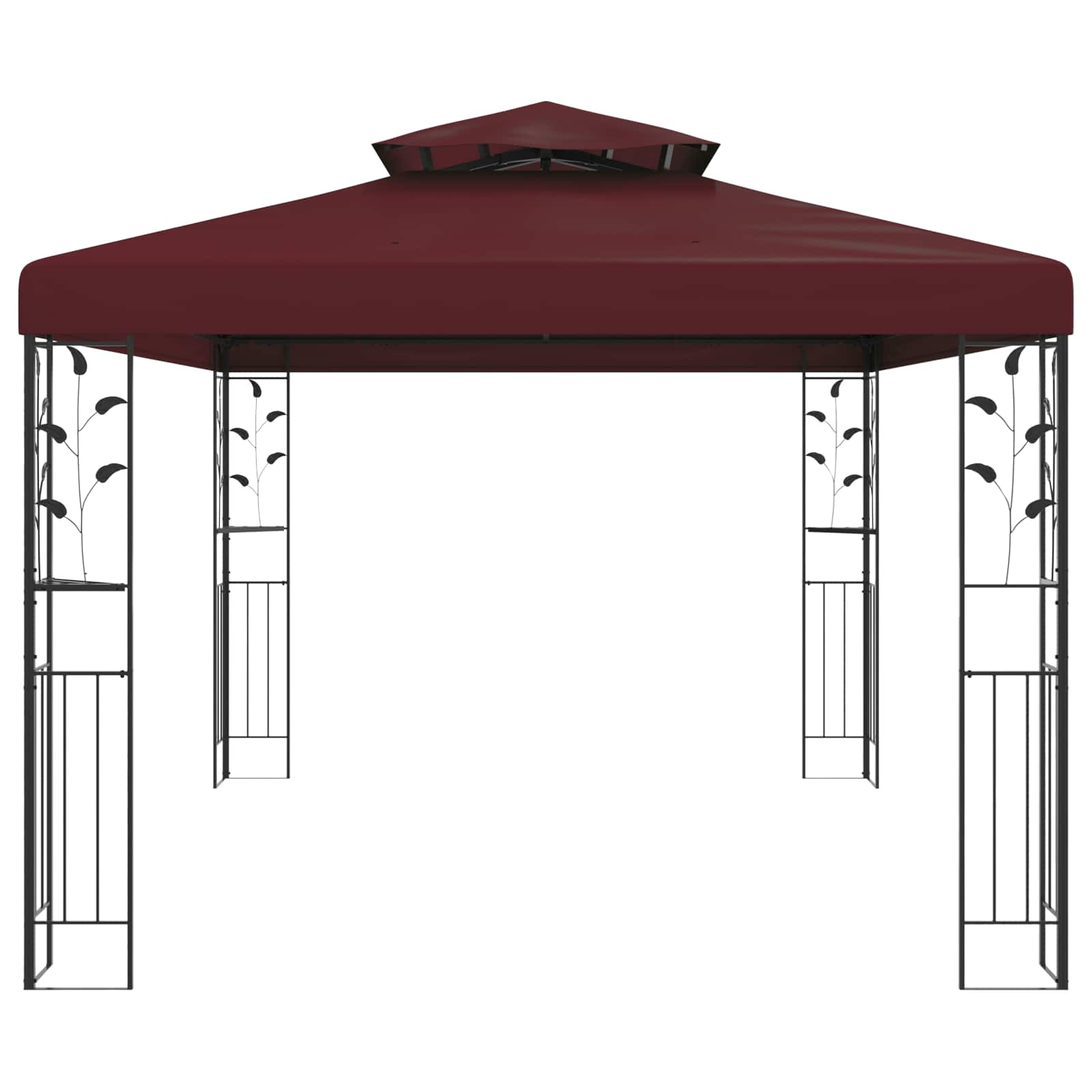 Gazebo 3,97 x 2,96 x 2,68 m Vinska crvena Poliester i čelik