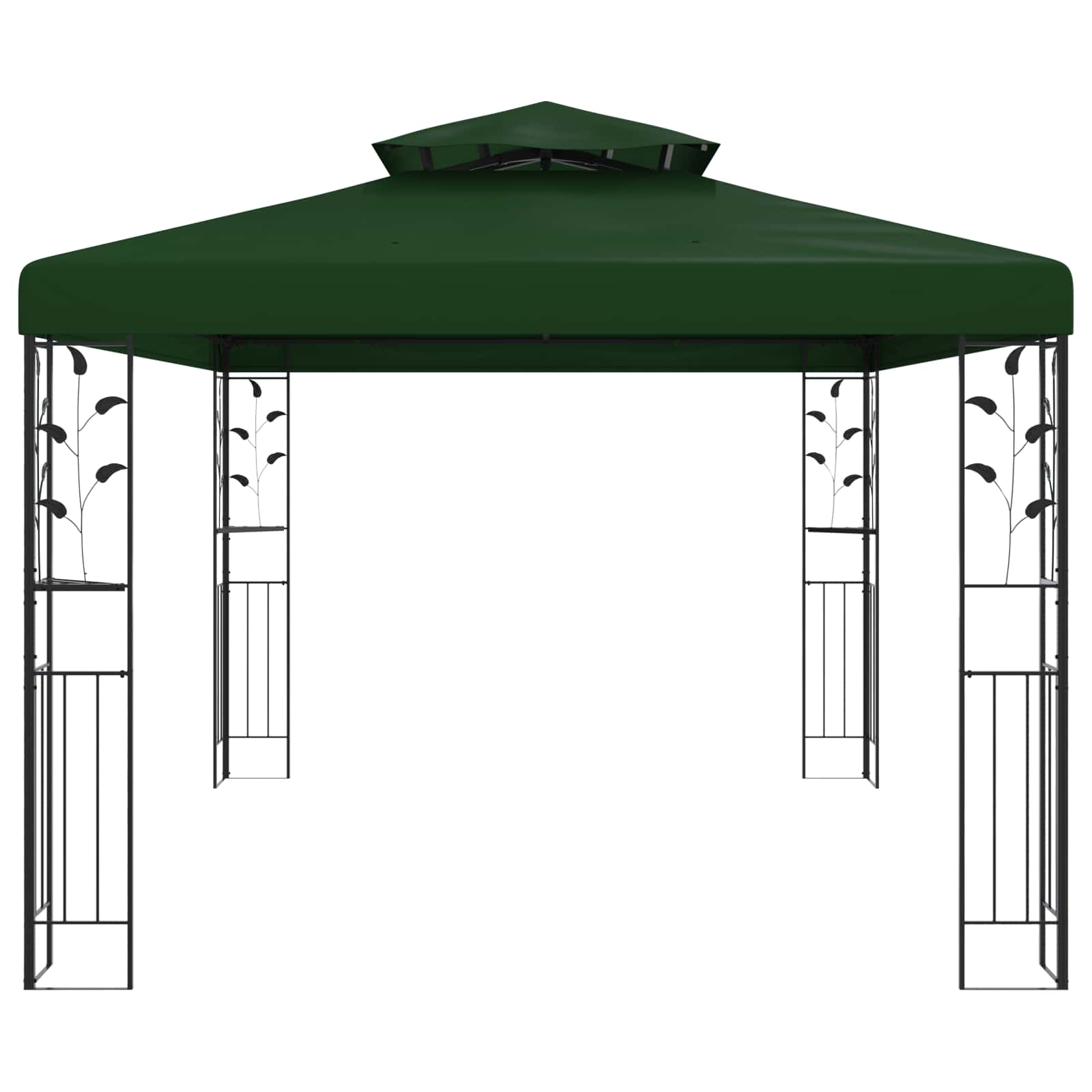 Gazebo 3,97 x 2,96 x 2,68 m Zelena Poliester i čelik