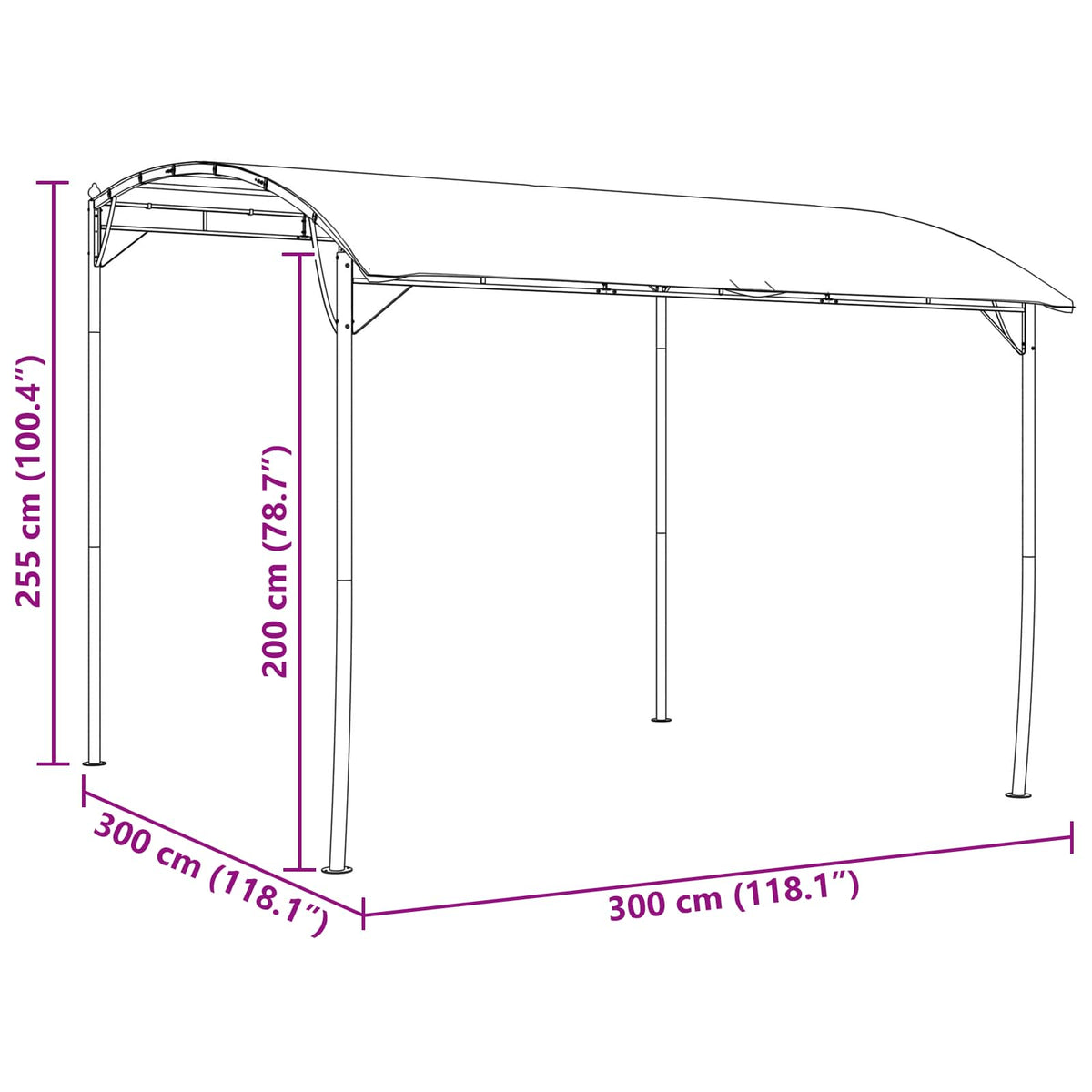 Gazebo 3 x 3 x 2,55 m Zelena Tkanina i Aluminij 180