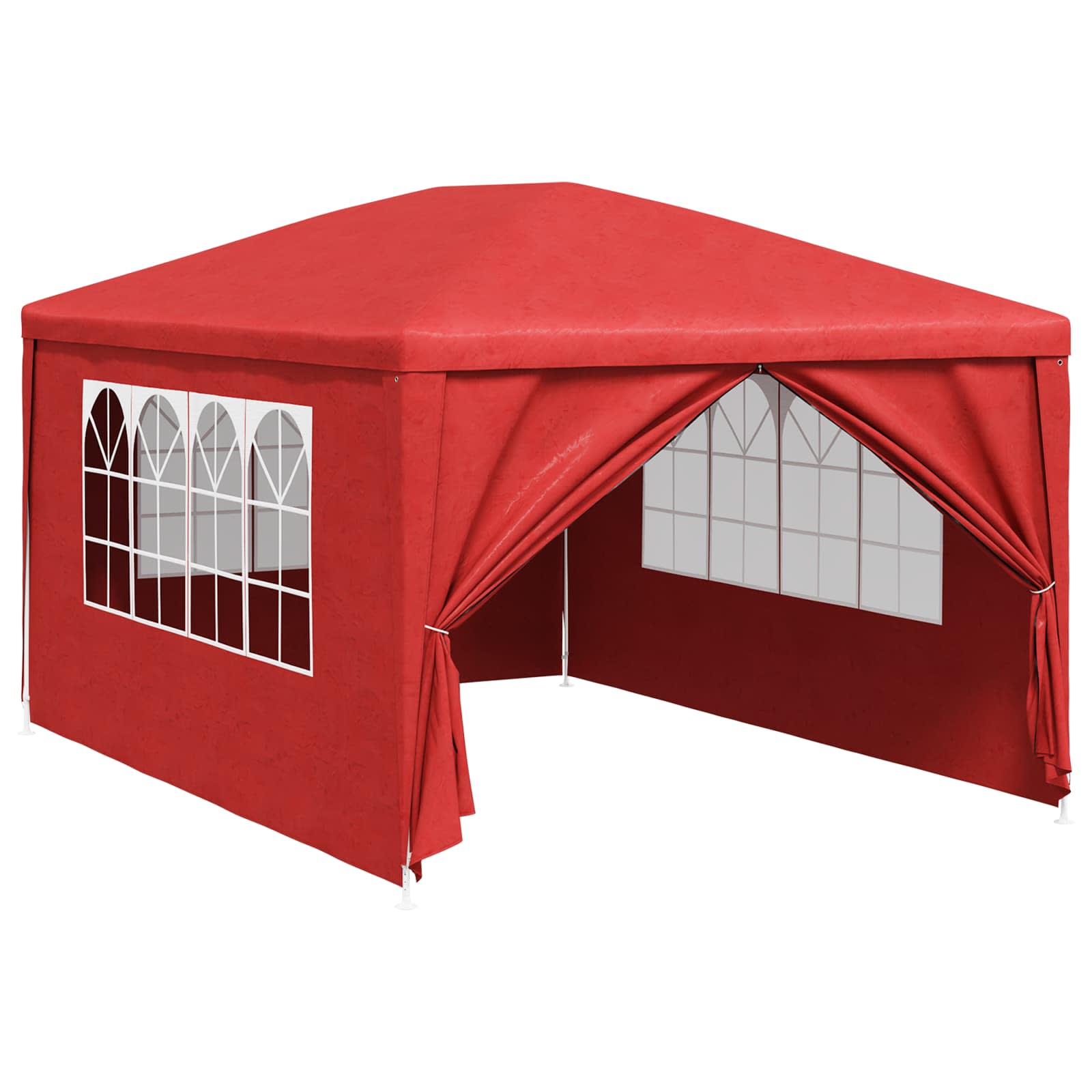 Šator za zabave 400 x 300 x 255 cm Crvena PE i čelik