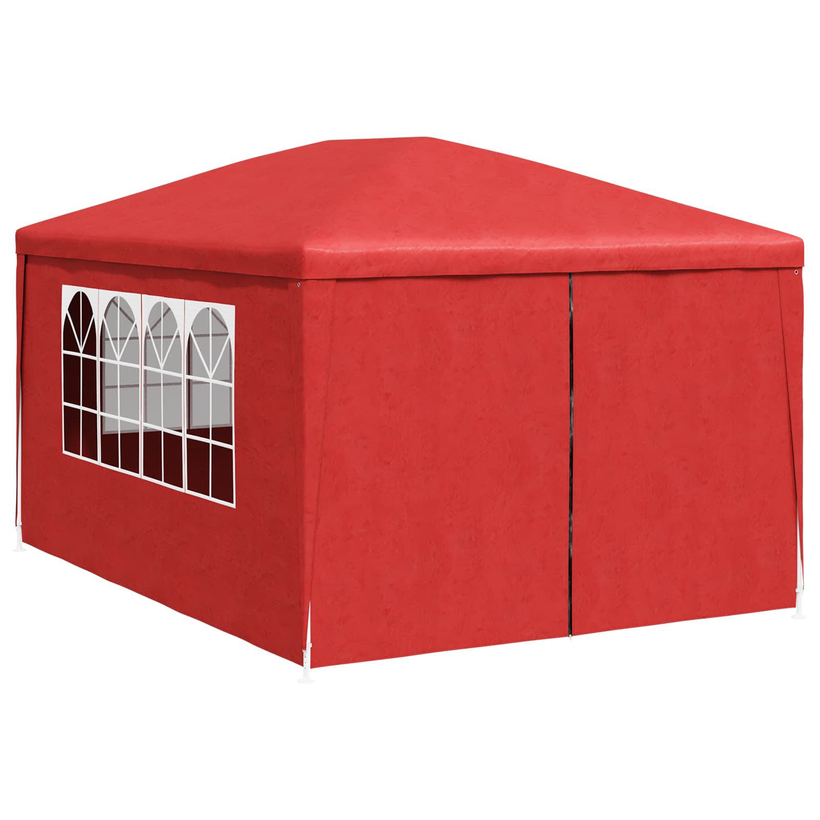 Šator za zabave 400 x 300 x 255 cm Crvena PE i čelik