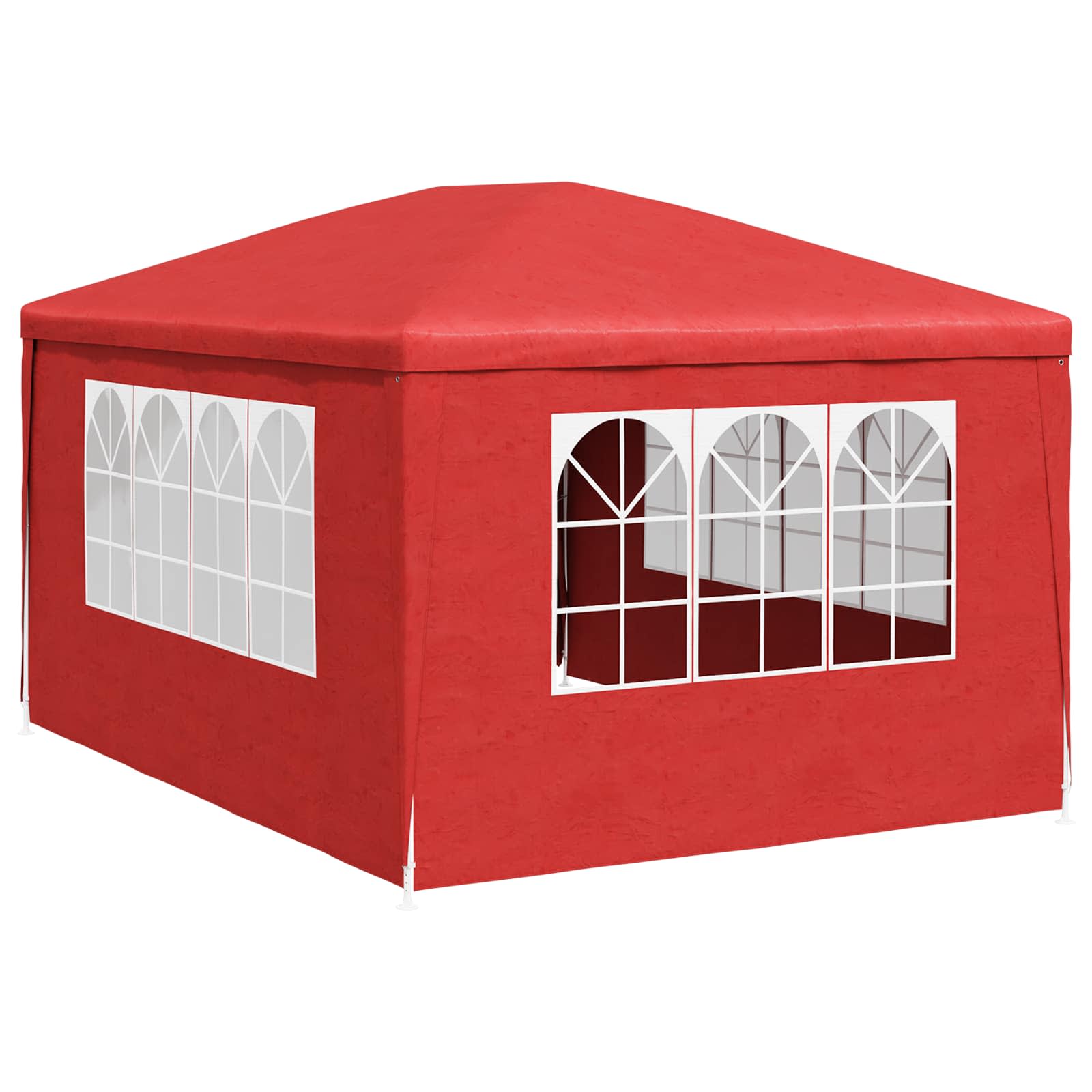Šator za zabave 400 x 300 x 255 cm Crvena PE i čelik