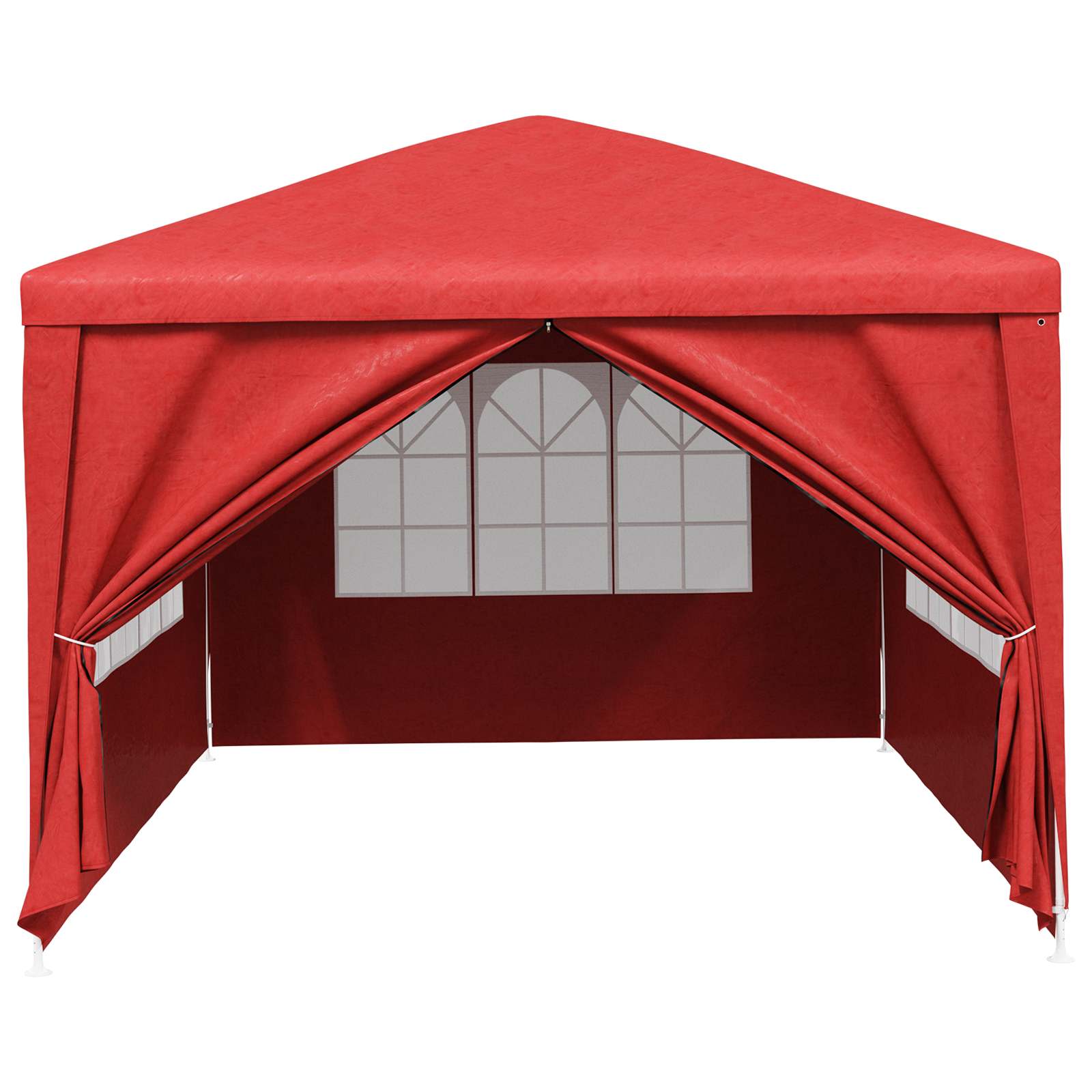 Šator za zabave 400 x 300 x 255 cm Crvena PE i čelik