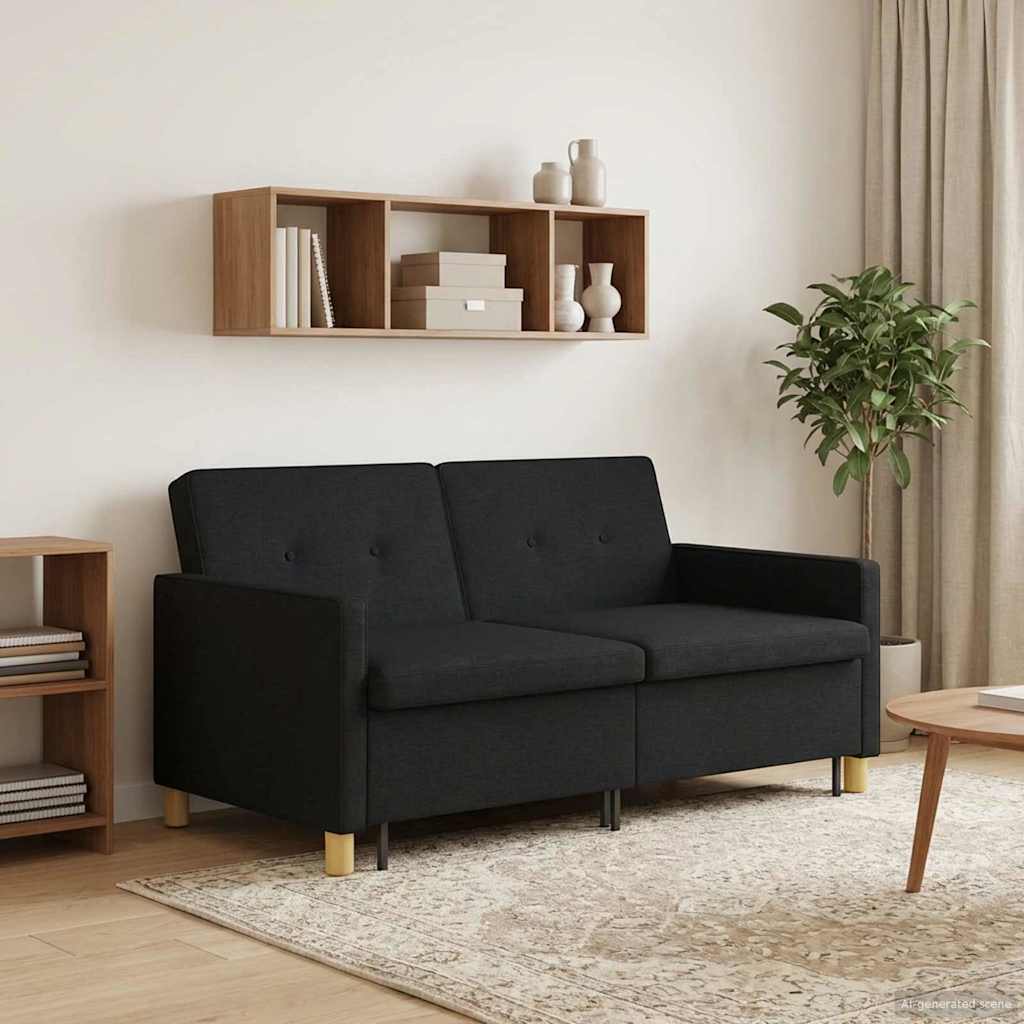 Krevet-sofa na razvlačenje Crna Tkanina