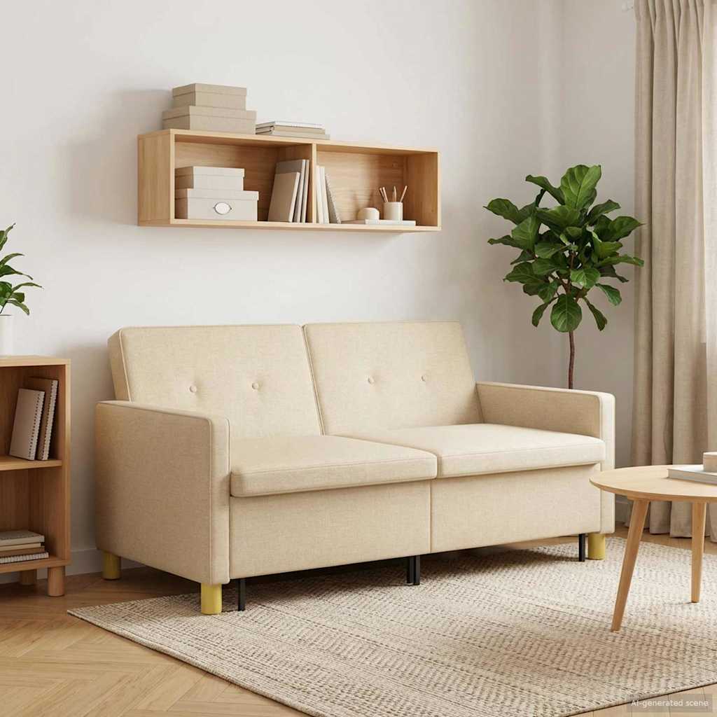 Krevet-sofa na razvlačenje Krem Tkanina