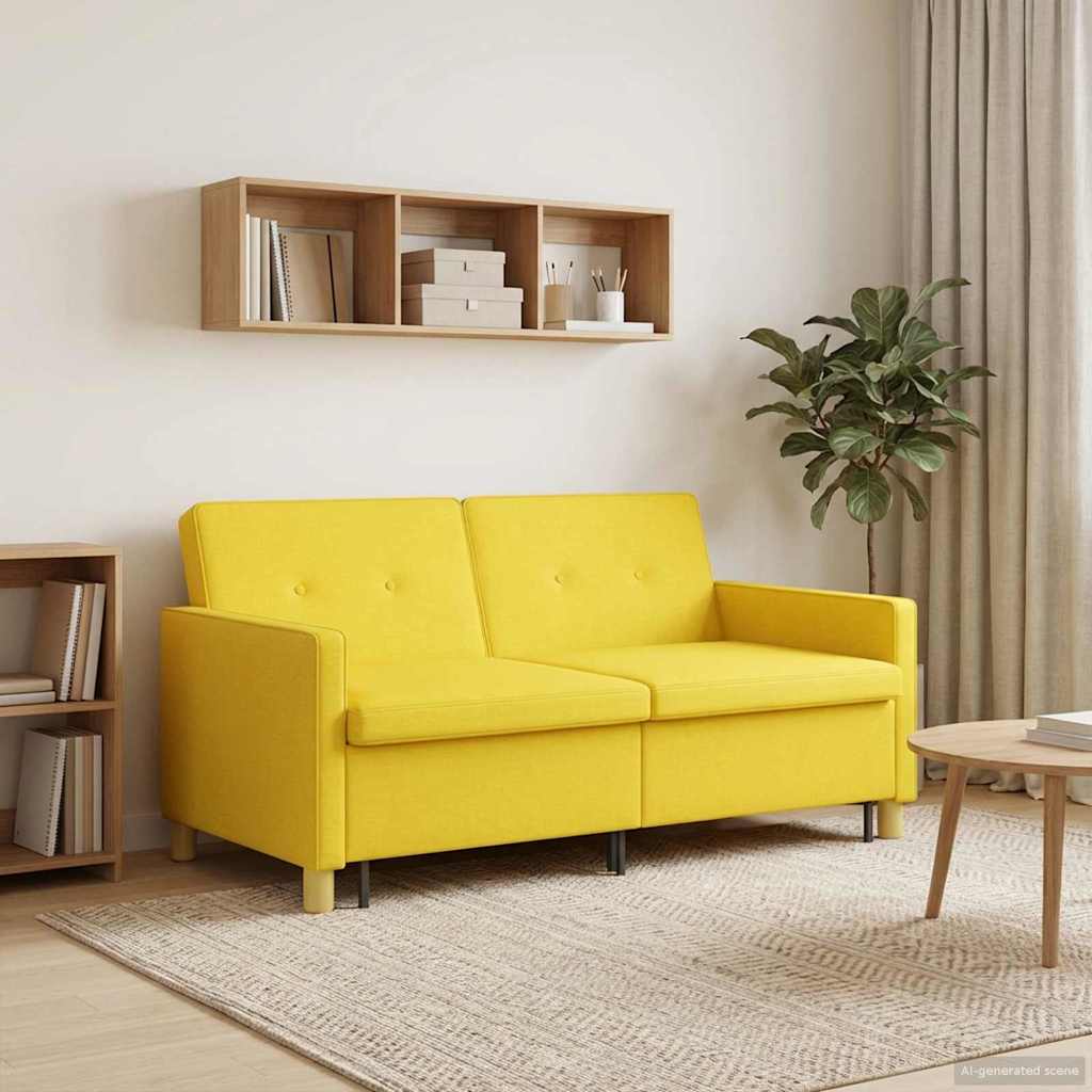 Krevet-sofa na razvlačenje Svijetlo žuta Tkanina