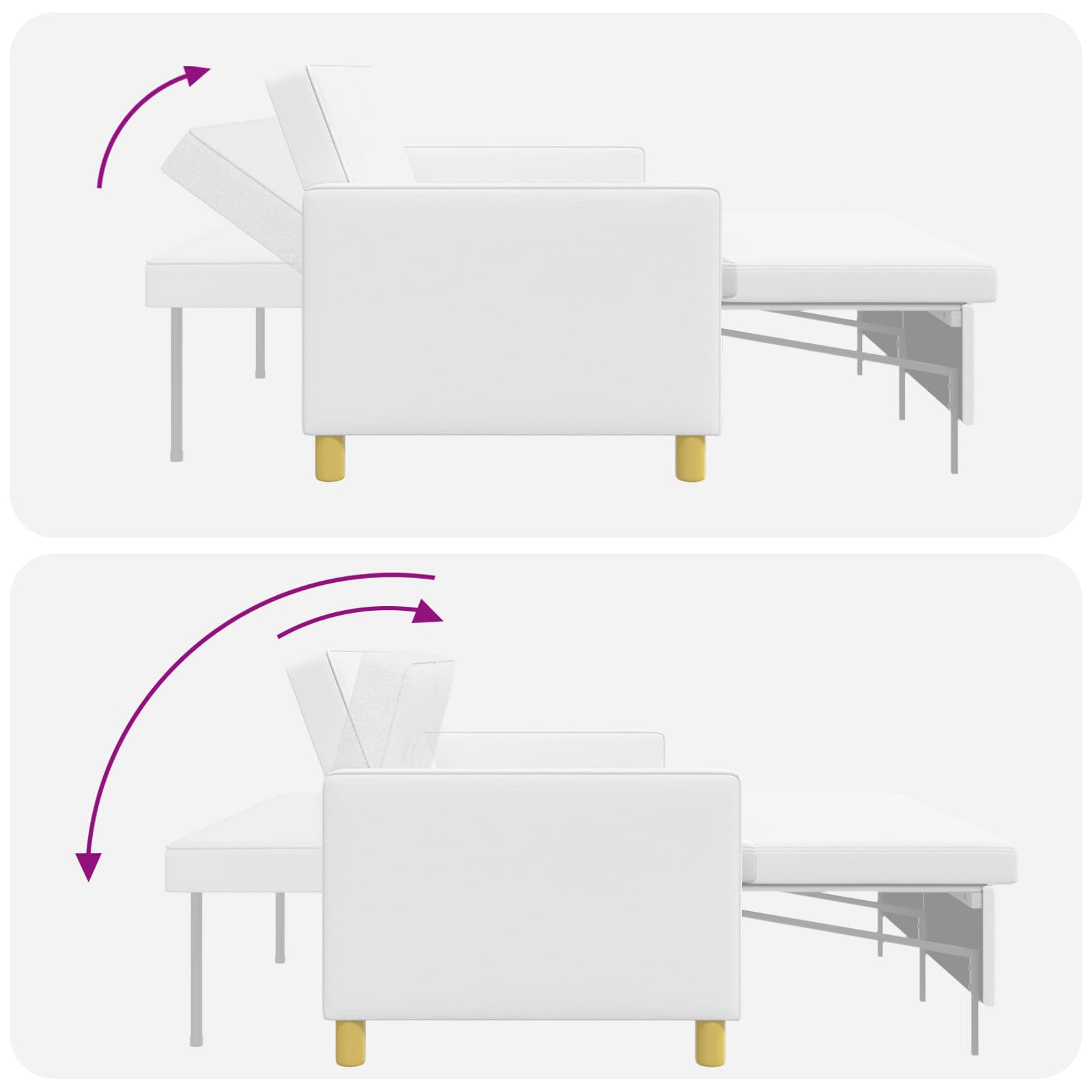 Krevet-sofa na razvlačenje Bijela Tkanina