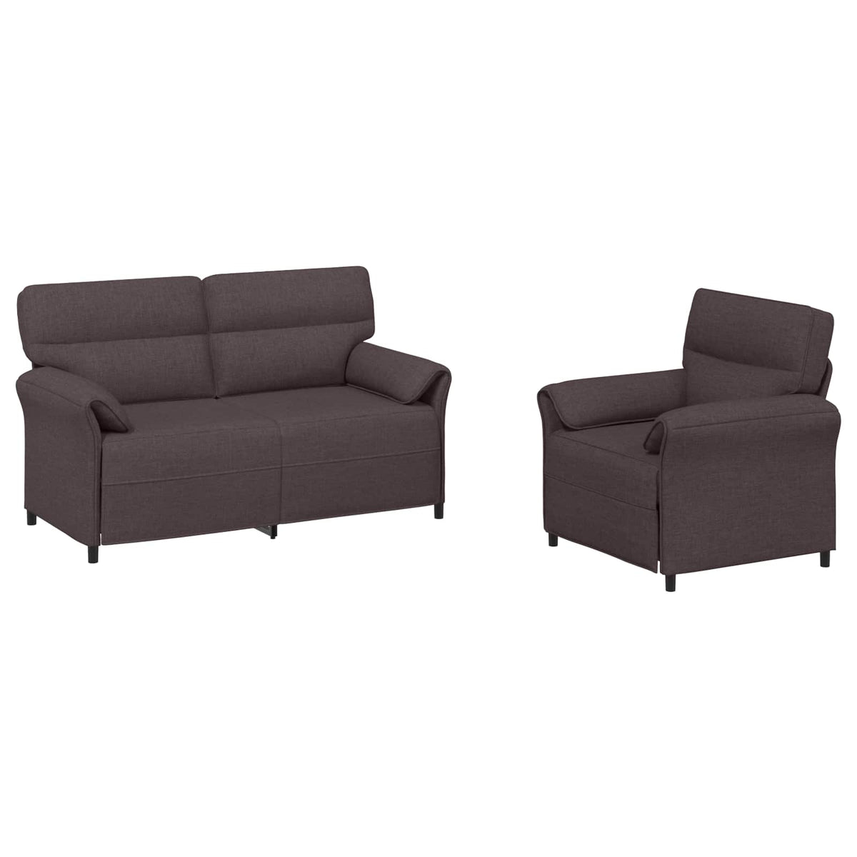 Set sofe 2 kom. Tamno smeđa Tkanina