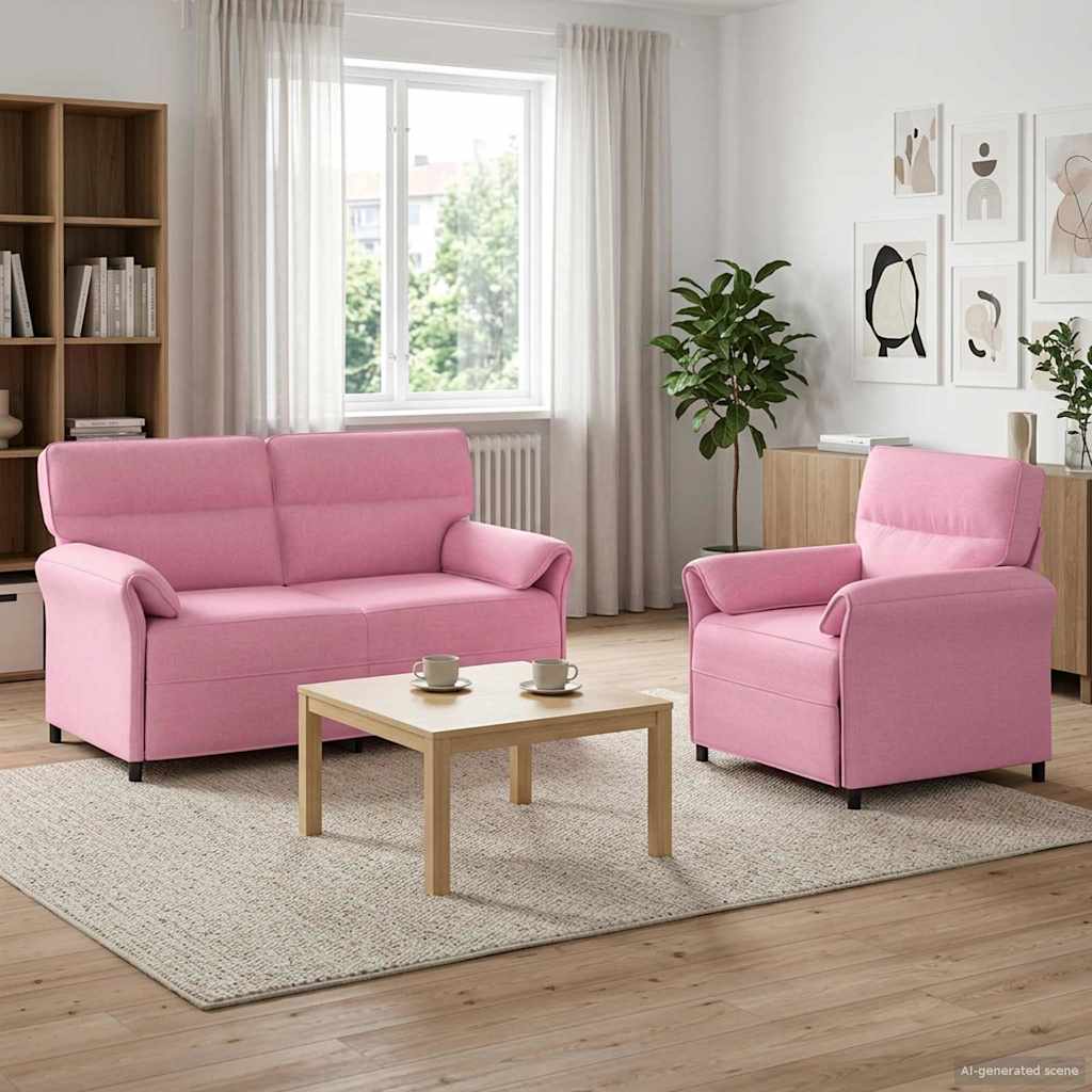 Set sofe 2 kom. Ružičasta Tkanina