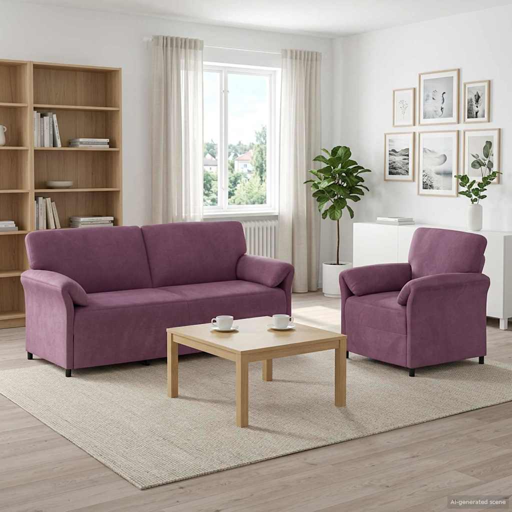 Set sofe 2 kom. Ljubičasta Baršun