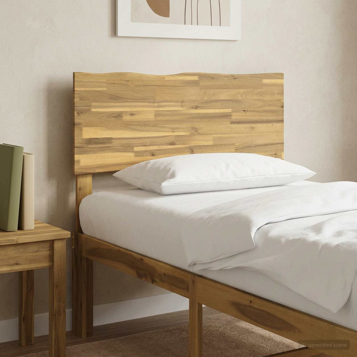 Uzglavlje s prirodnim rubom ROSTOCK Bijela 100 cm