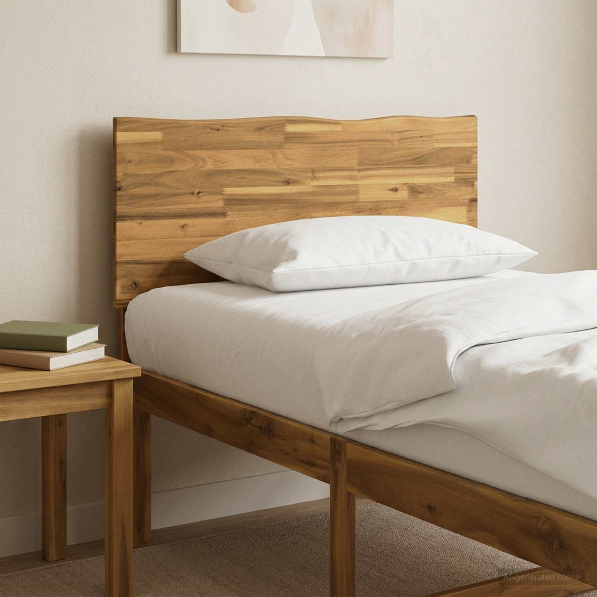 Uzglavlje s prirodnim rubom ROSTOCK Bijela 100 cm