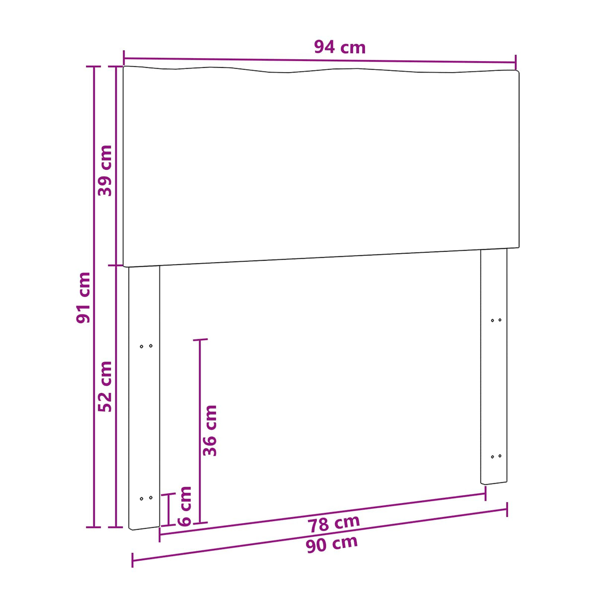 Uzglavlje s prirodnim rubom ROSTOCK Tamno smeđa 90 cm