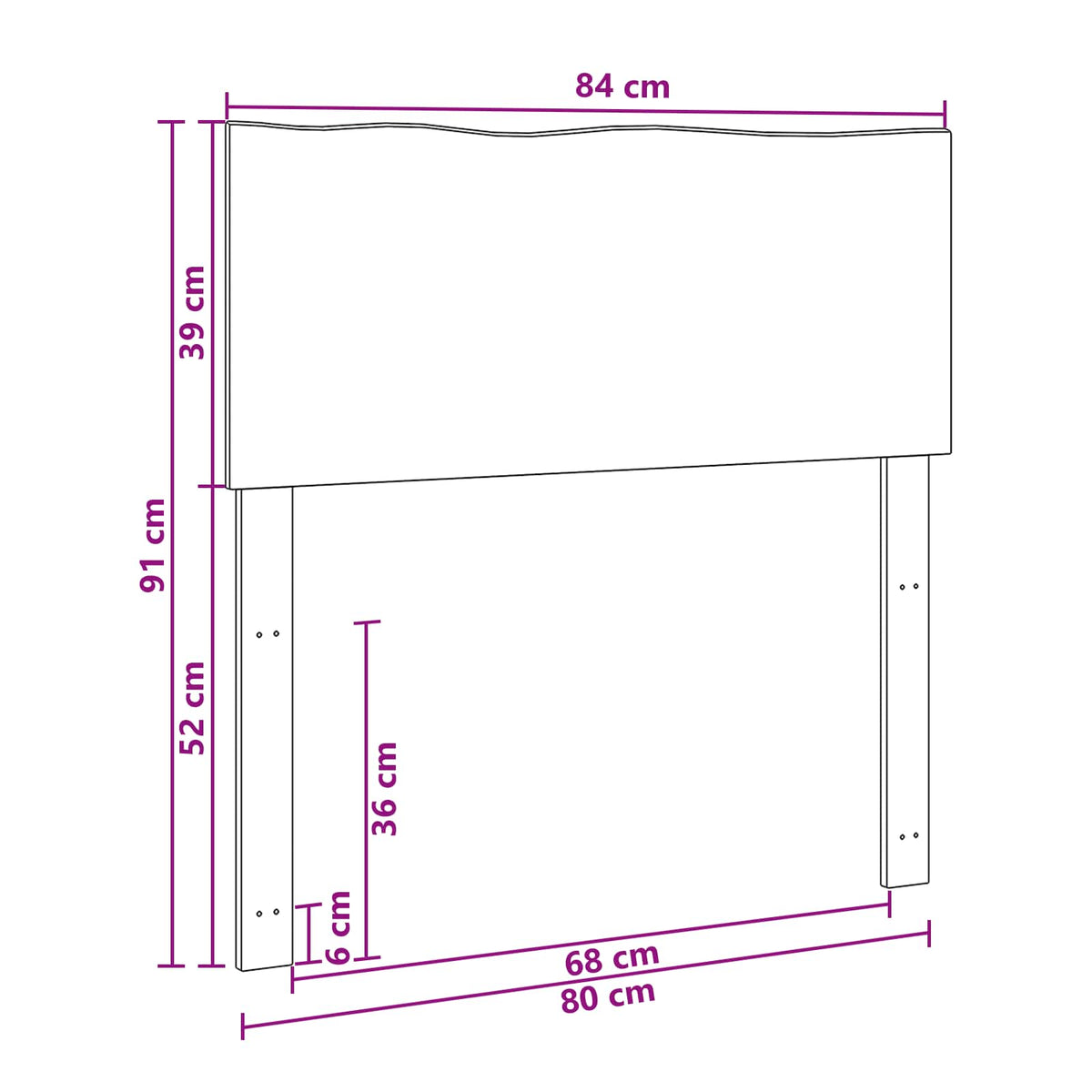 Uzglavlje s prirodnim rubom ROSTOCK Tamno smeđa 80 cm