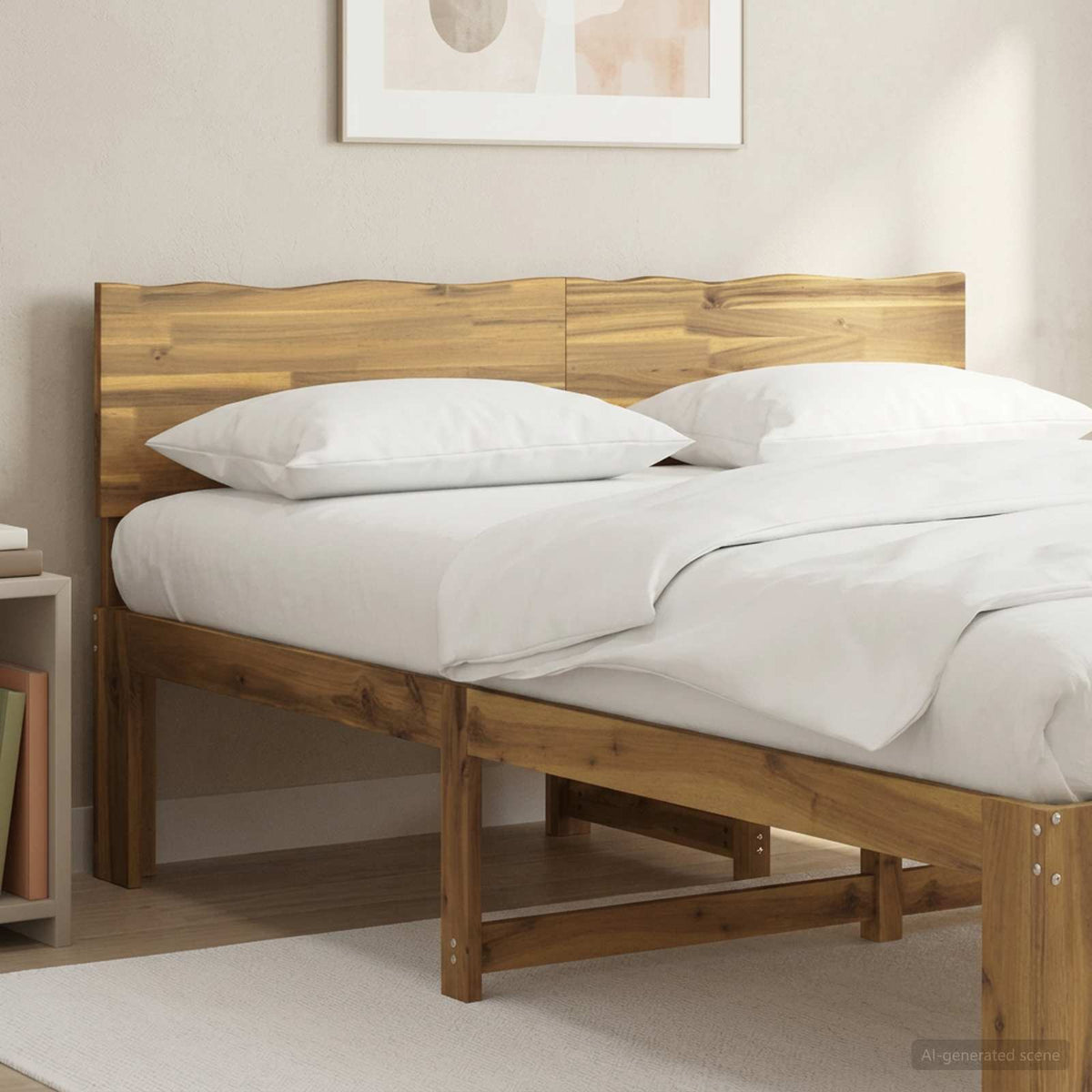 Uzglavlje s prirodnim rubom ROSTOCK Bijela 120 cm