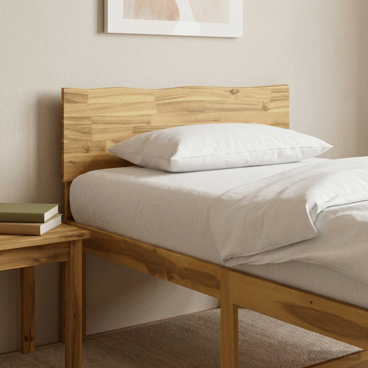 Uzglavlje s prirodnim rubom ROSTOCK Bijela 90 cm