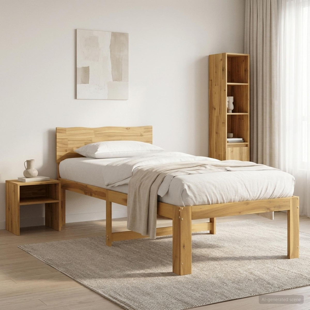 Krevet s uzglavljem ROSTOCK Bijela 90 x 200 cm