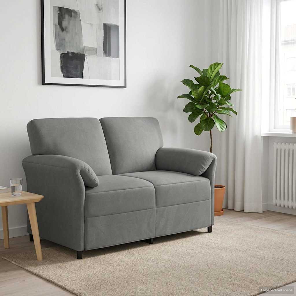 Sofa za dvije osobe Tamnosiva 138 x 83 x 95 cm Baršun