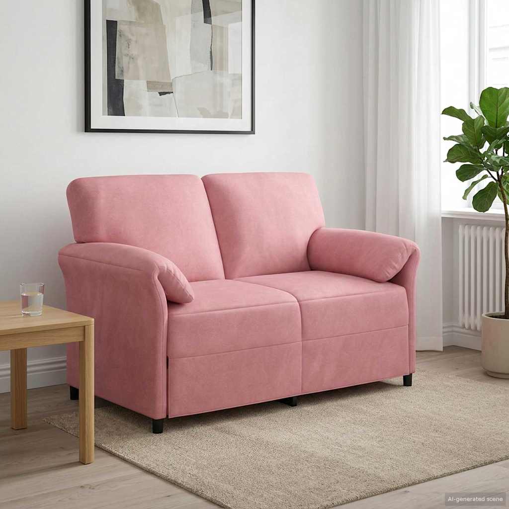 Sofa za dvije osobe Ružičasta 138 x 83 x 95 cm Baršun