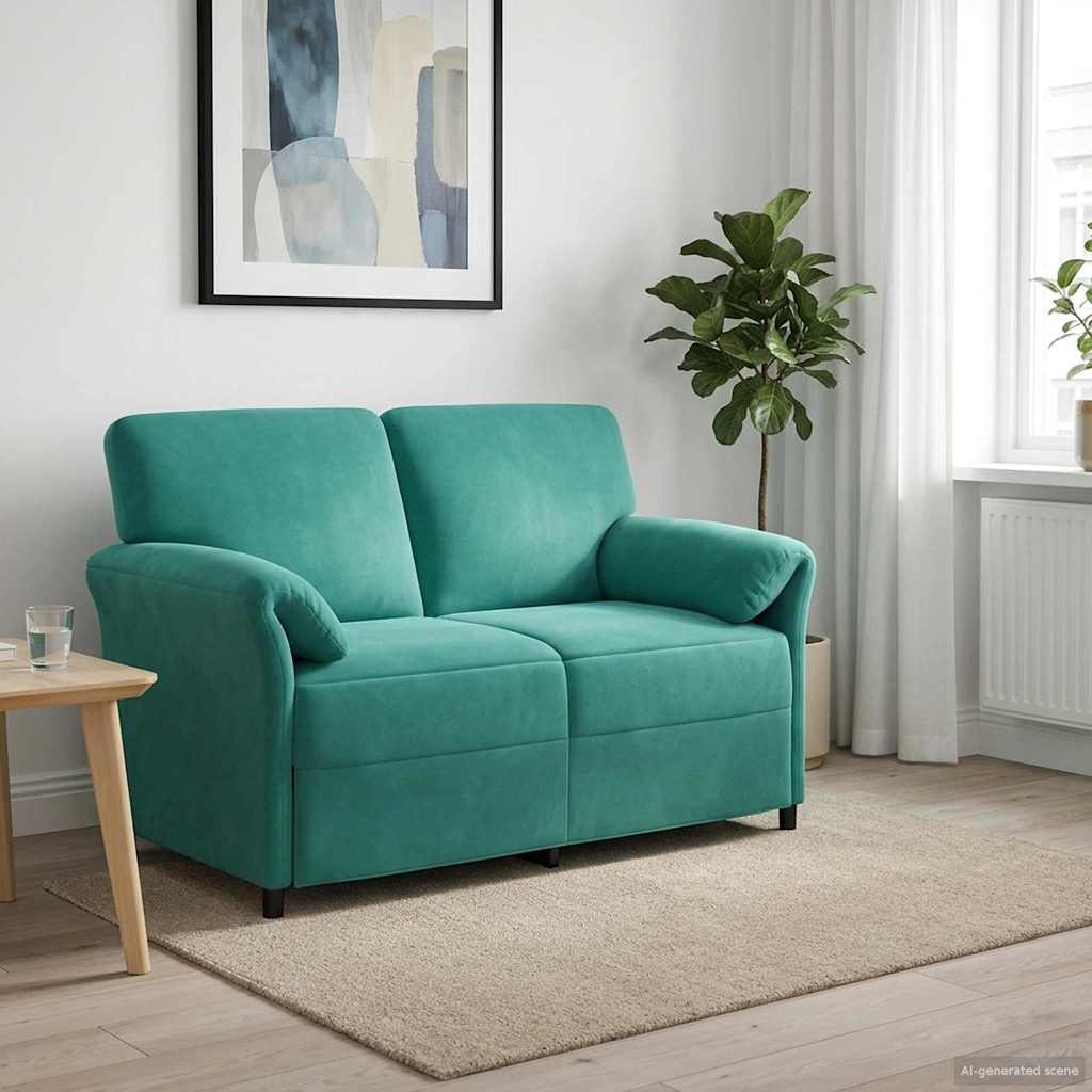 Sofa za dvije osobe Tirkizna 138 x 83 x 95 cm Baršun