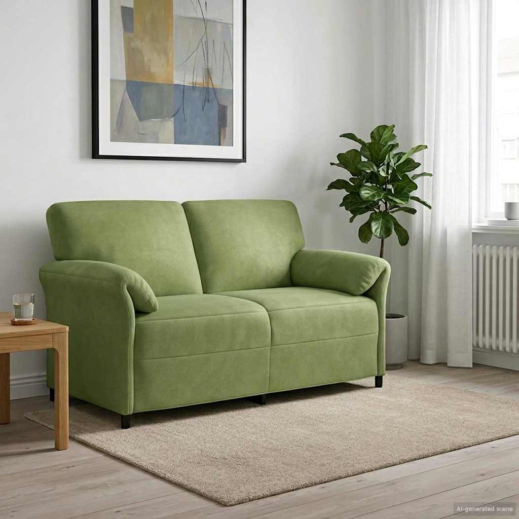 Sofa za dvije osobe Svijetlo zelena 158 x 83 x 95 cm Baršun